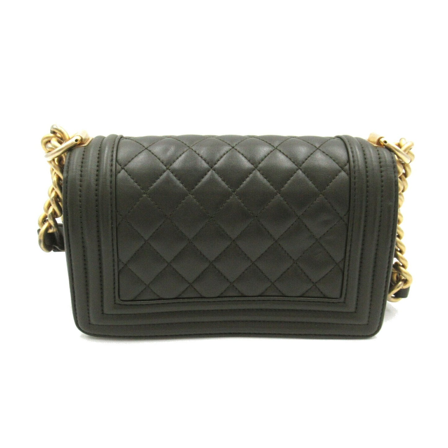 CHANEL 2101218192438 Shoulder Bag Leather Women's Khaki Olive Green A67085