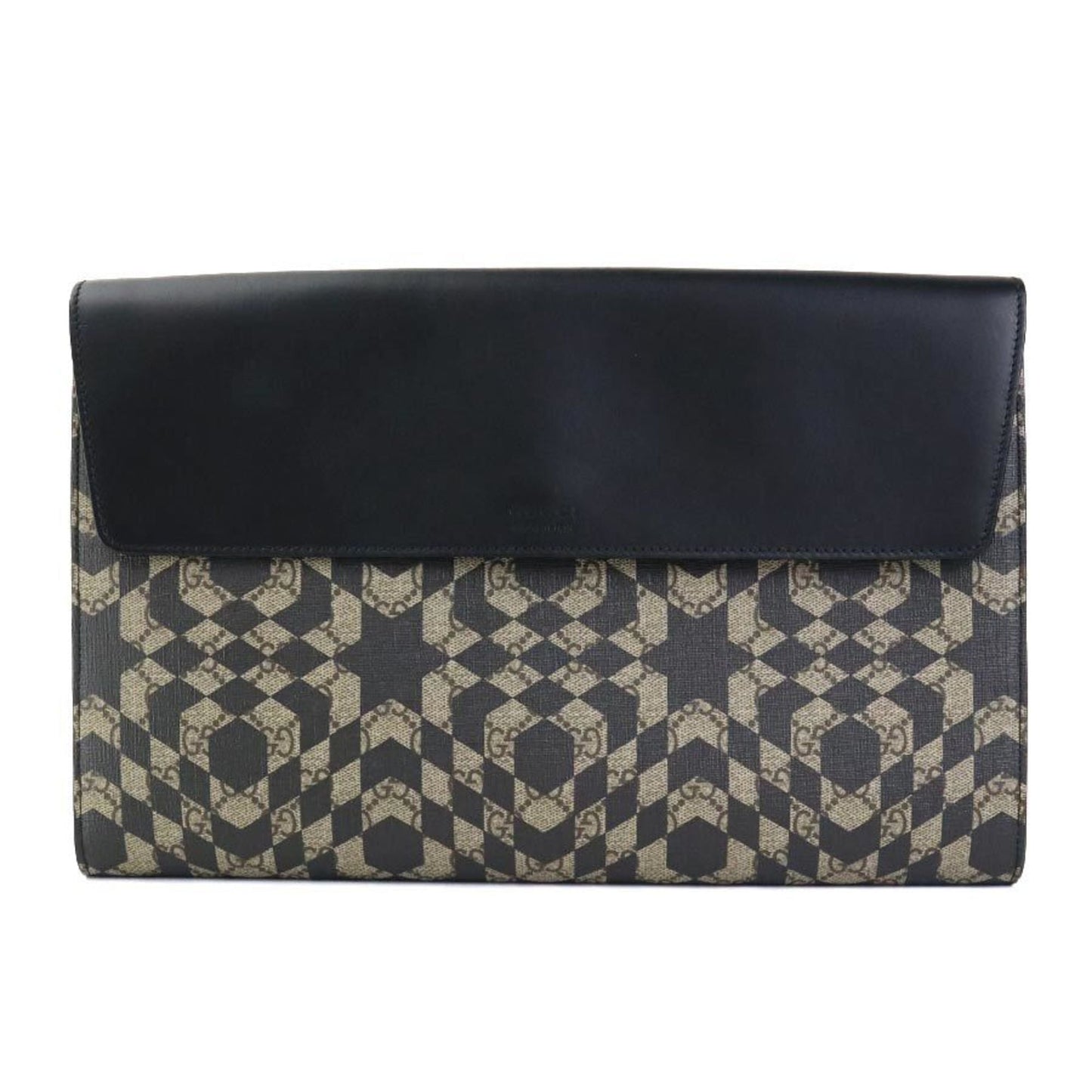 Gucci Black Brown Pvc Leather Clutch Bag ()