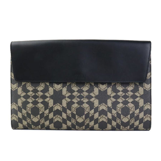 Gucci Black Brown Pvc Leather Clutch Bag ()
