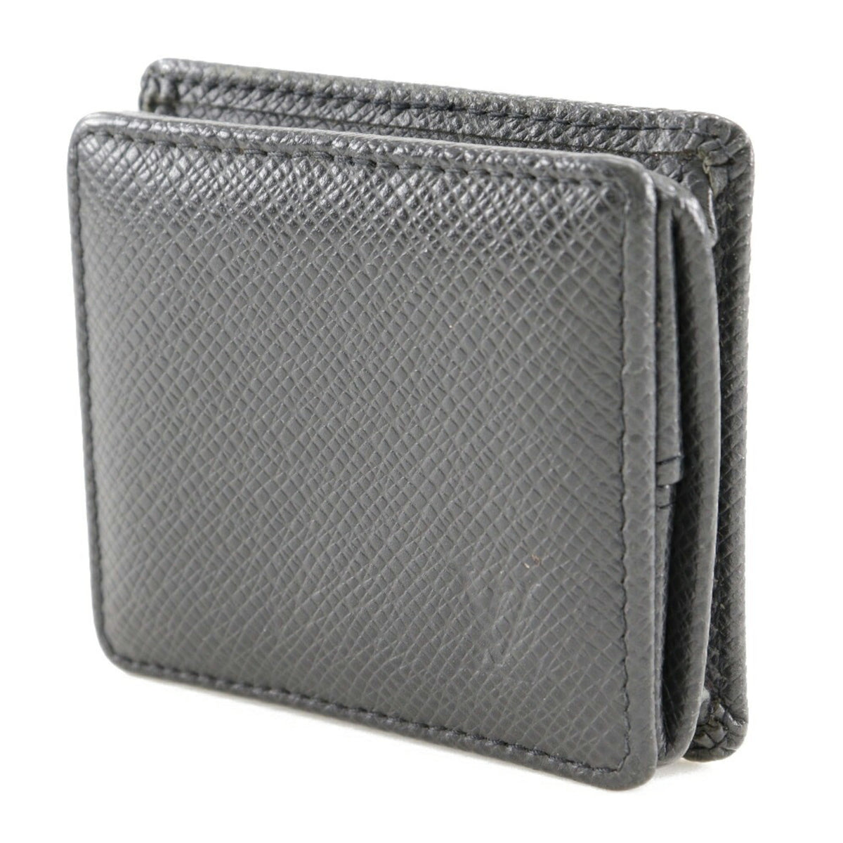 LOUIS VUITTON Portomone Boite Coin Case M30382 Taiga Ardoise Black TA1101 Men's