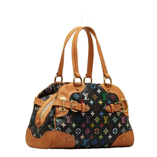 LOUIS VUITTON Monogram Multicolor Claudia Handbag M40194 Noir Black PVC Leather Women's