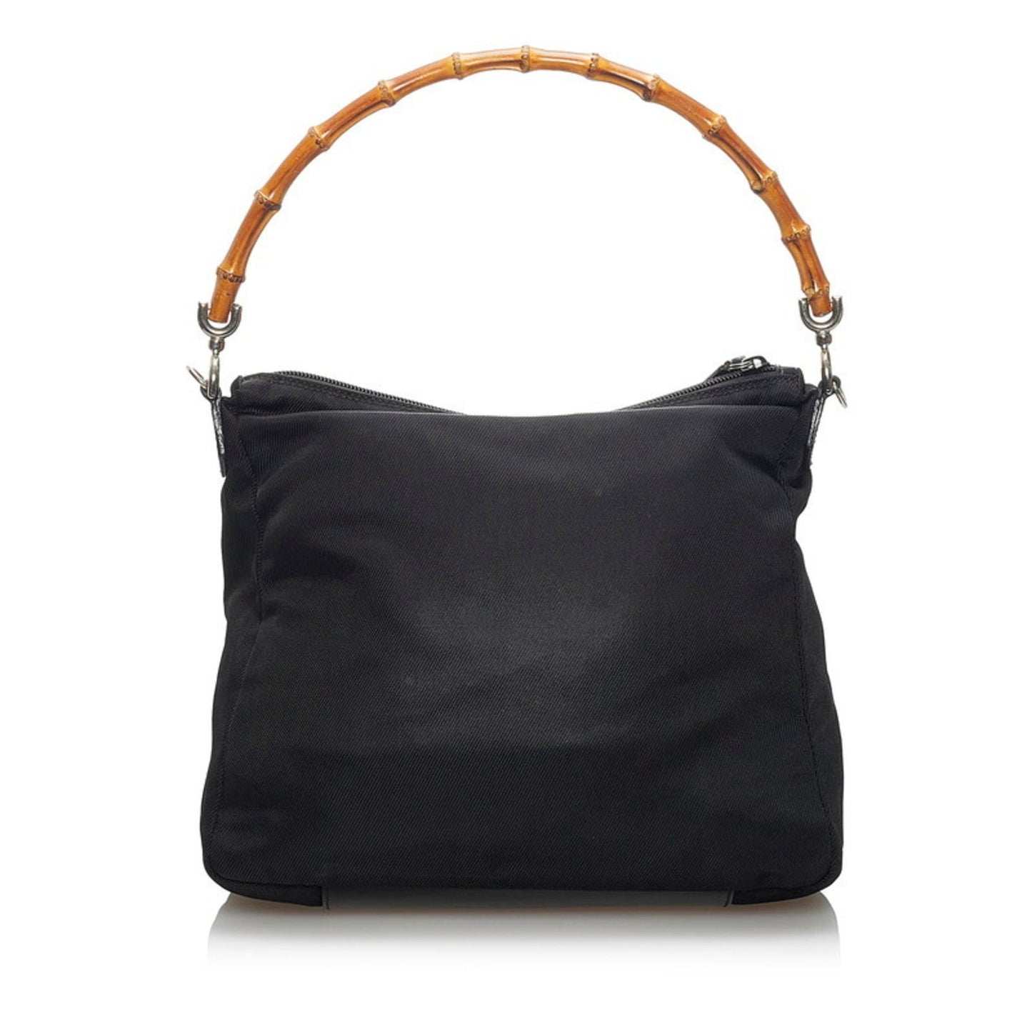 Gucci Bamboo One Shoulder Bag 000 0509 Black Nylon Leather Ladies GUCCI