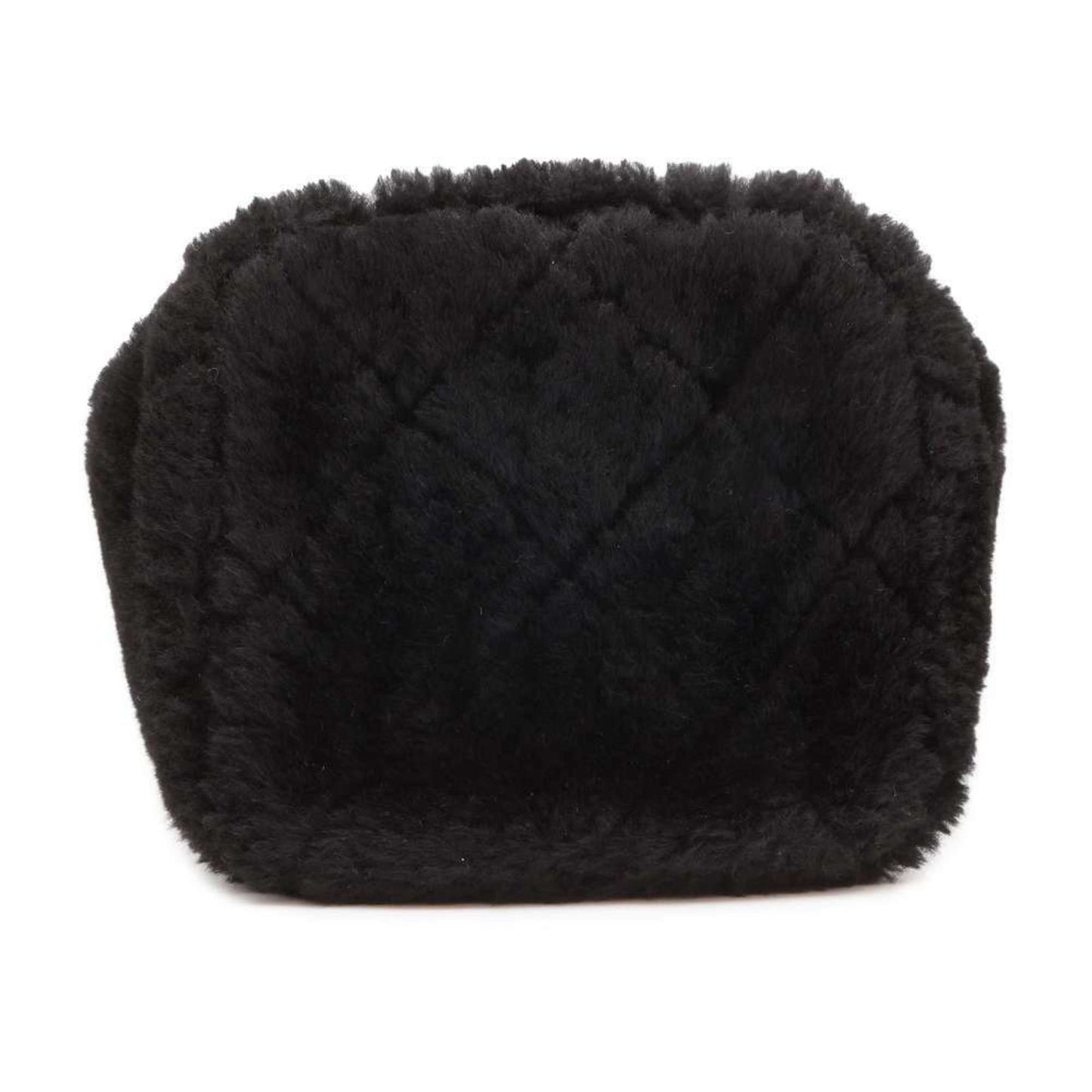 Chanel Chain Shoulder Bag Vanity Coco Mark Shearling AS3357 CHANEL 2way Black