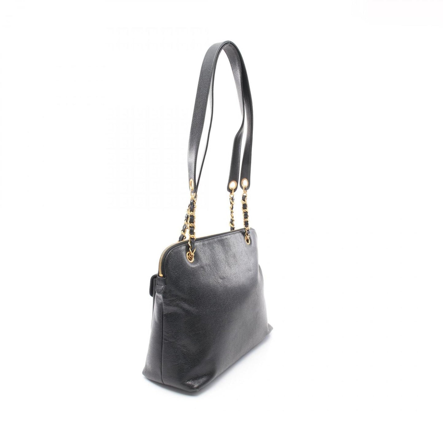 CHANEL Coco Mark Shoulder Bag, Caviar Skin, Women's, Black