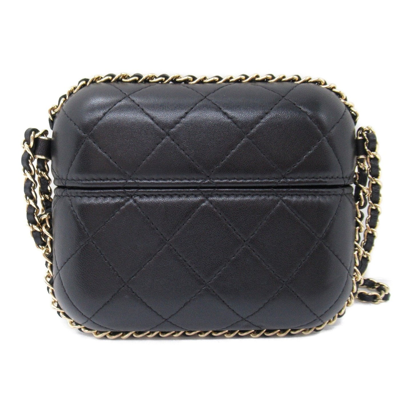 CHANEL Chain Pochette Shoulder Bag, Lambskin (Sheepskin), Women's, Black