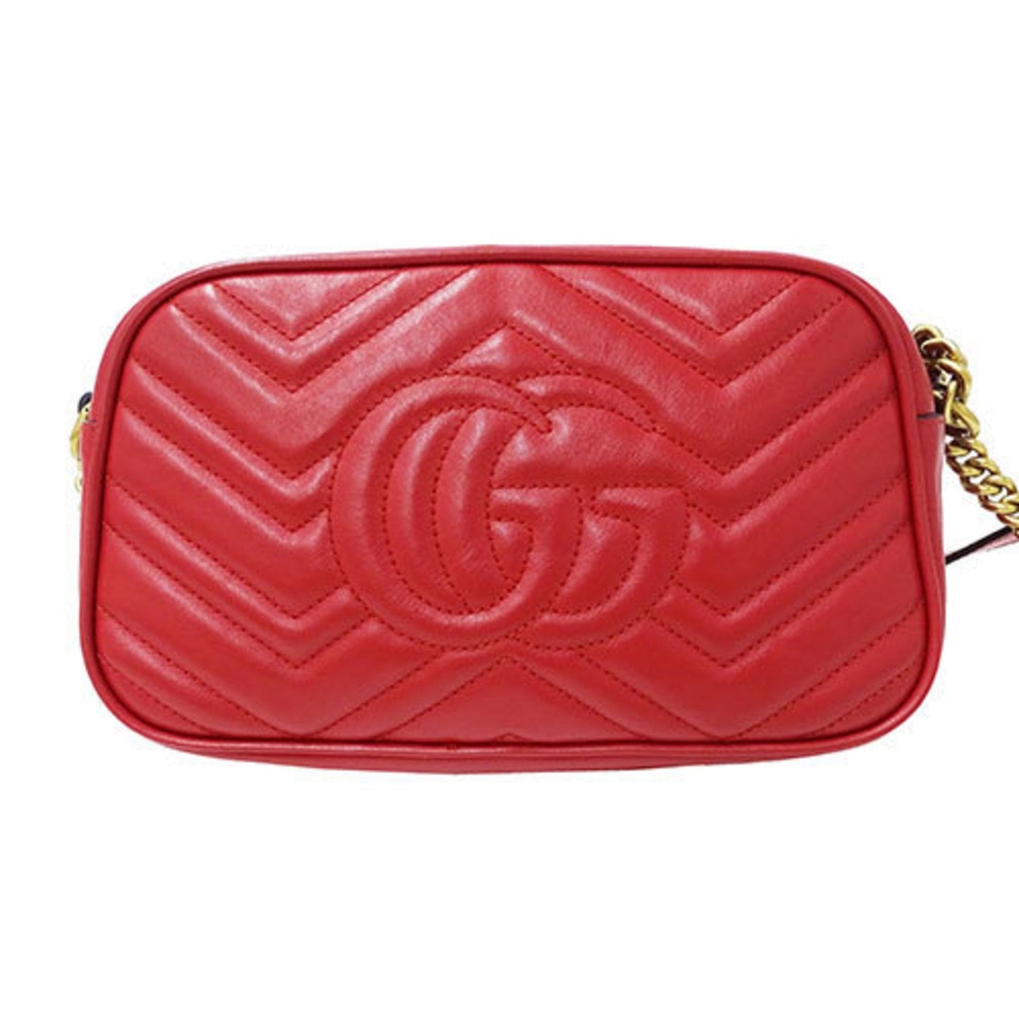 Gucci Gg Marmont Red Color Leather Shoulder Bag
