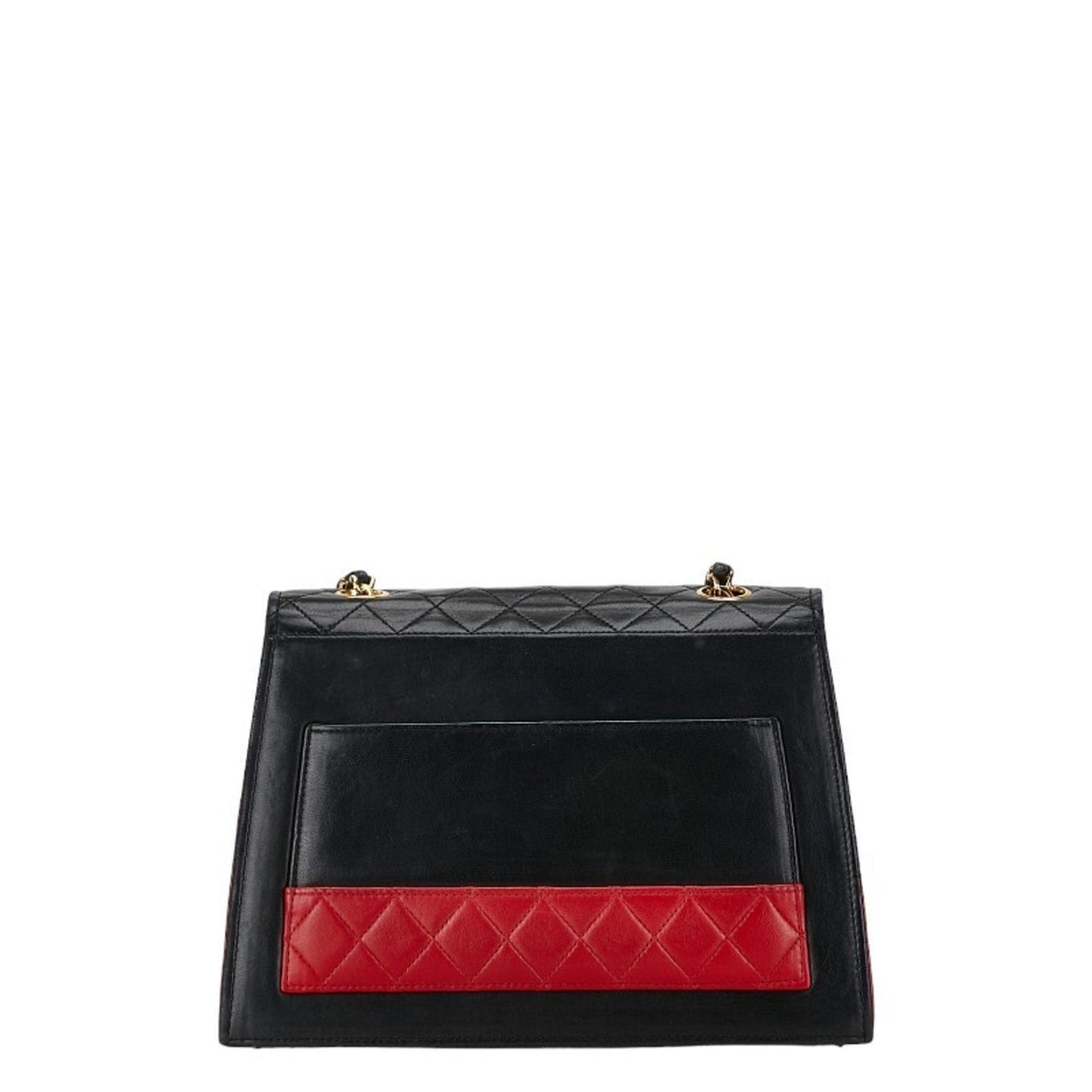 Chanel Coco Mark Bicolor Chain Shoulder Bag Black Red Gold Leather Women's CHANEL