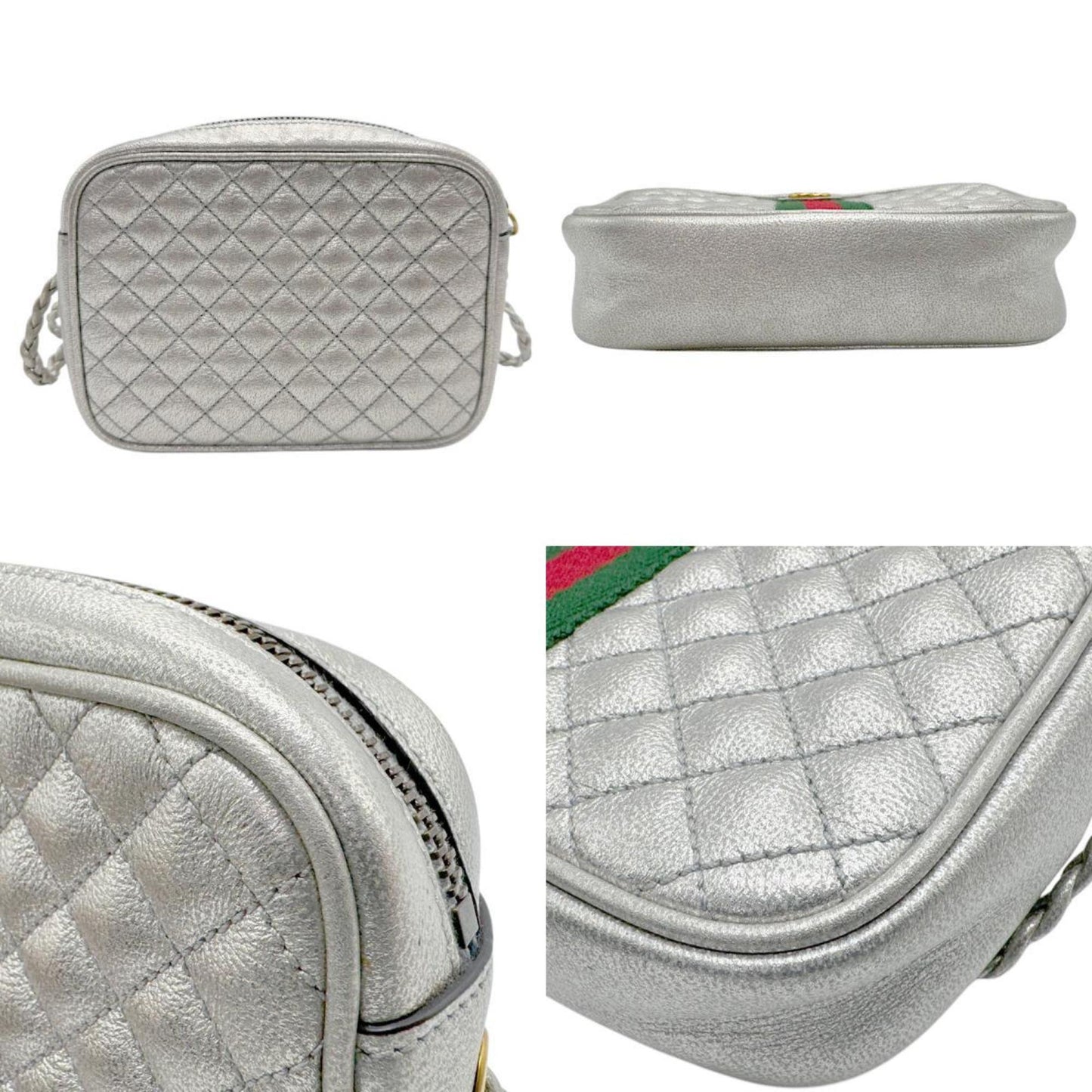 Gucci Silver Leather Shoulder Bag