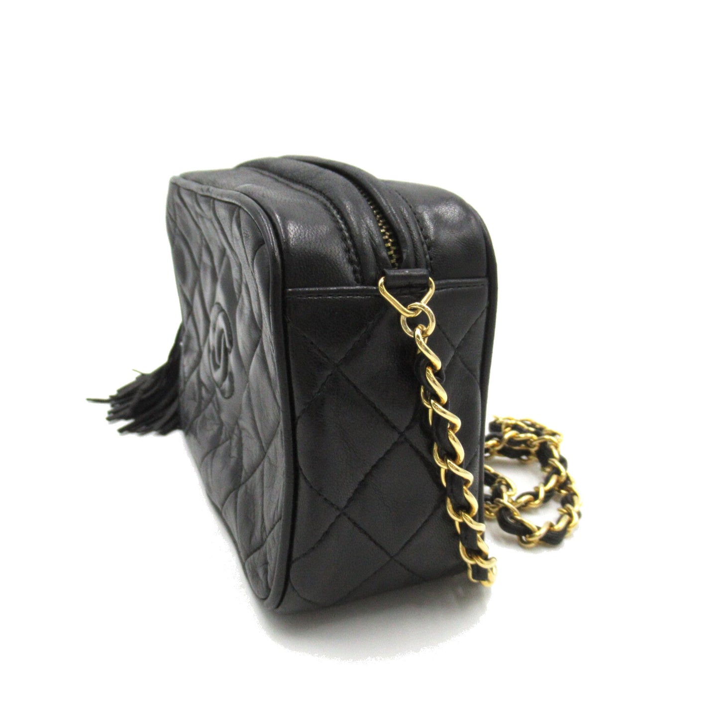 CHANEL ChainShoulder with tassels Black Lambskin (sheep leather)
