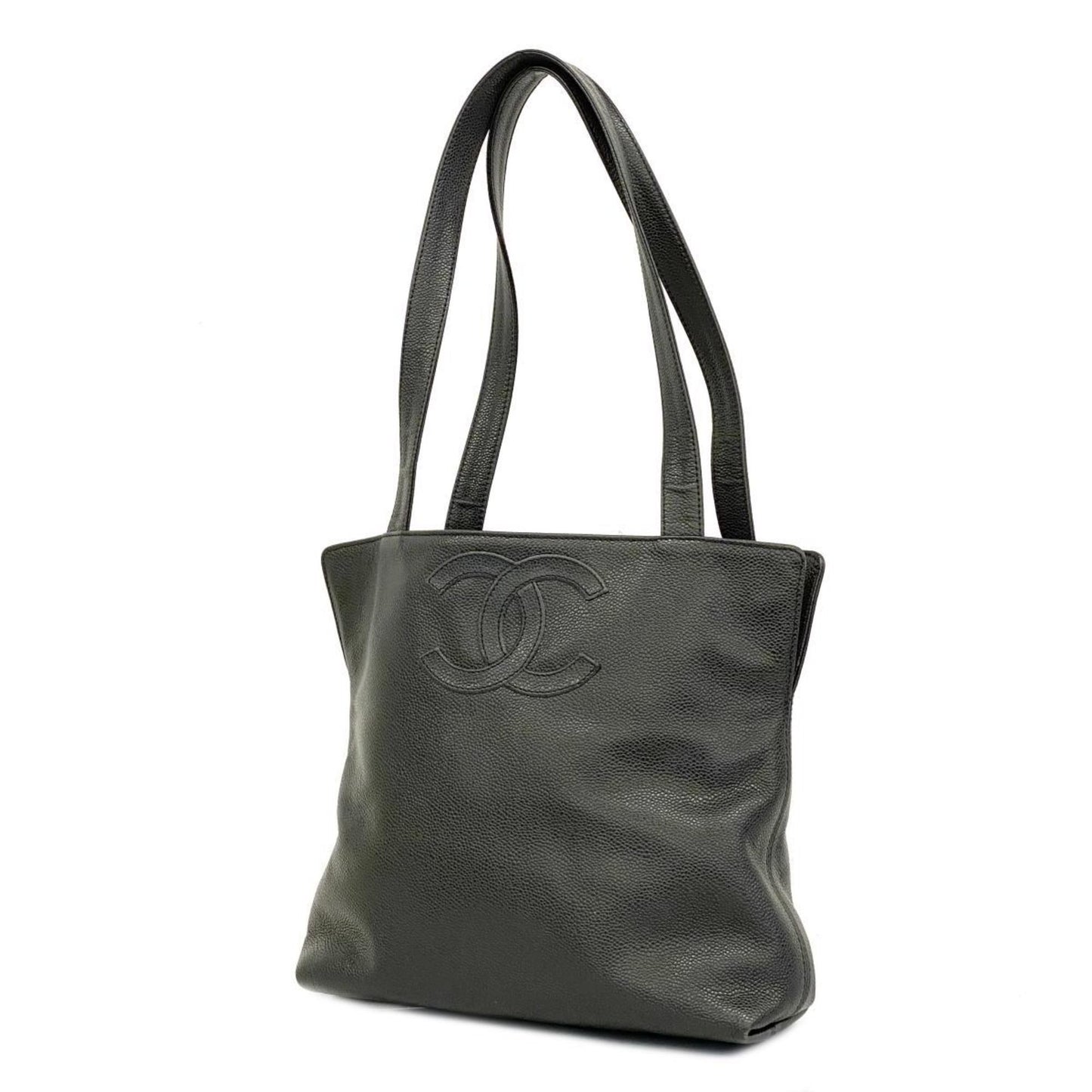 Chanel Shoulder Bag Caviar Skin Black Women's