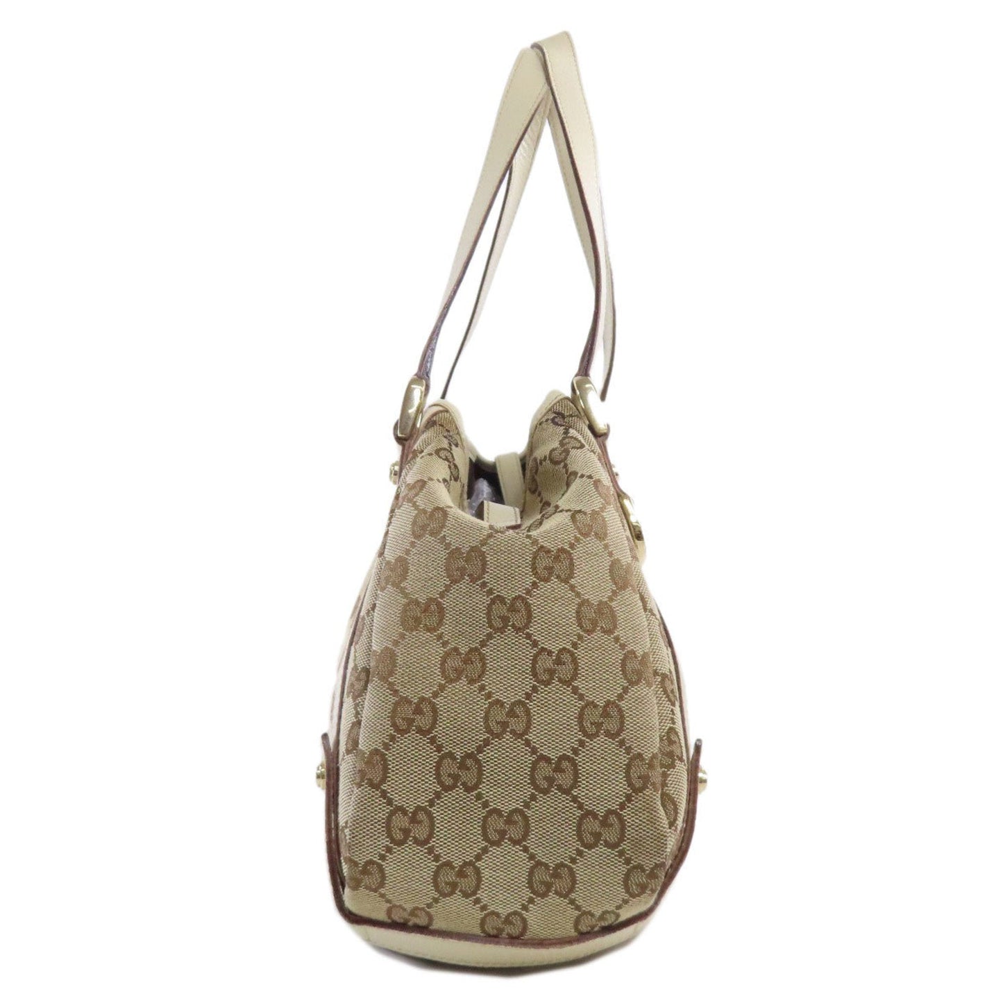 Gucci Brown White Canvas Tote Bag