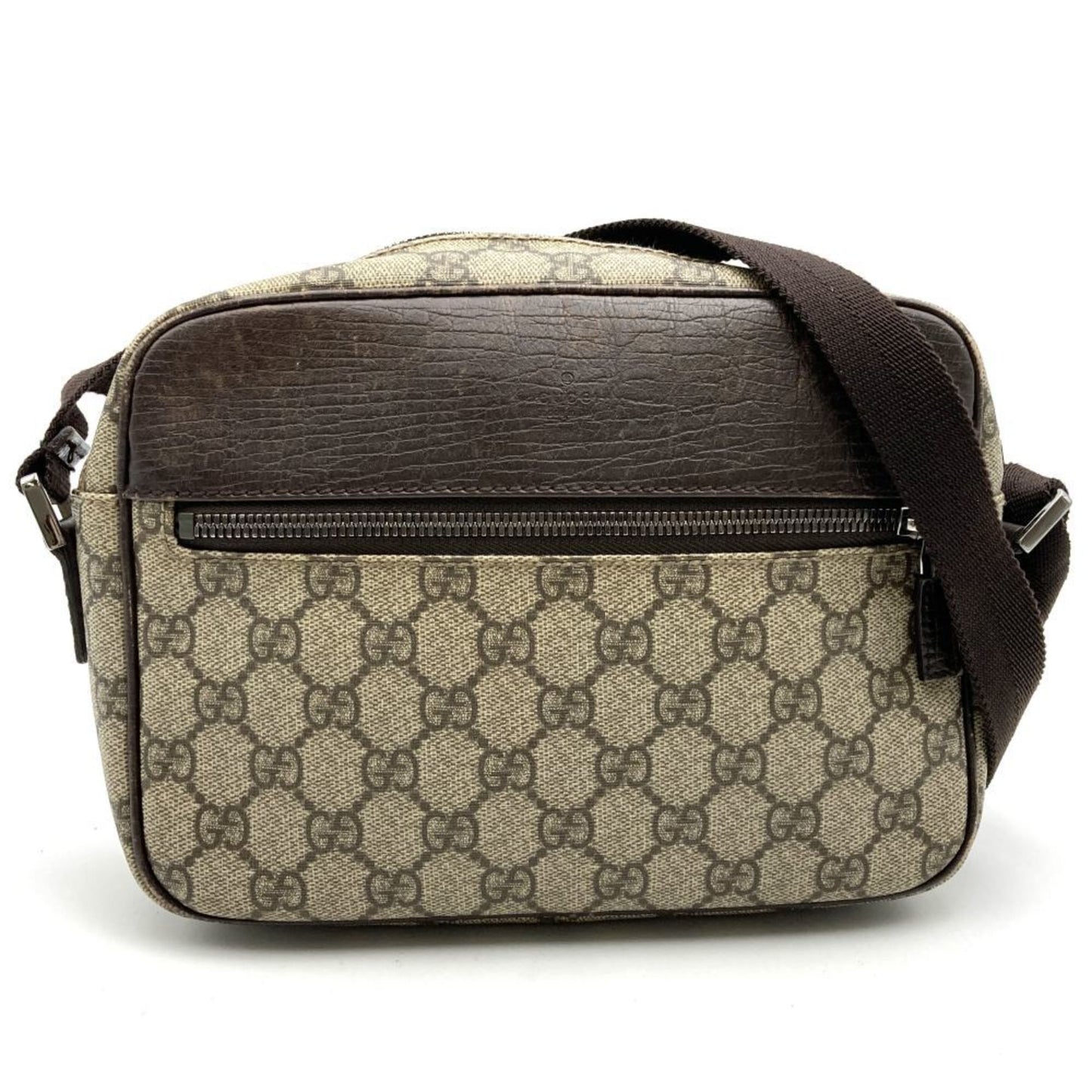 Gucci Brown Gg Supreme Leather Shoulder Bag ()