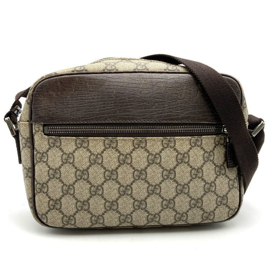 Gucci Brown Gg Supreme Leather Shoulder Bag ()
