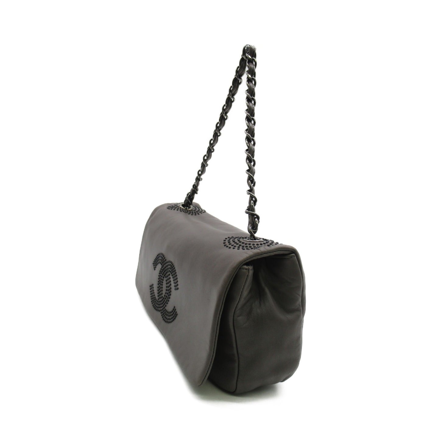 CHANEL ChainShoulder Bag Gray Lambskin (sheep leather)