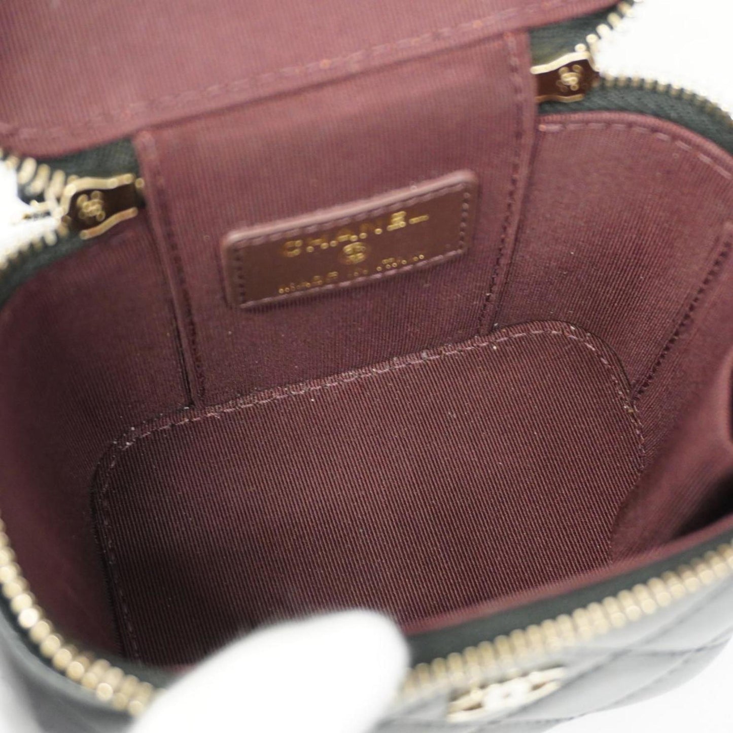 Chanel Shoulder Bag Matelasse Chain Lambskin Black Champagne Women's