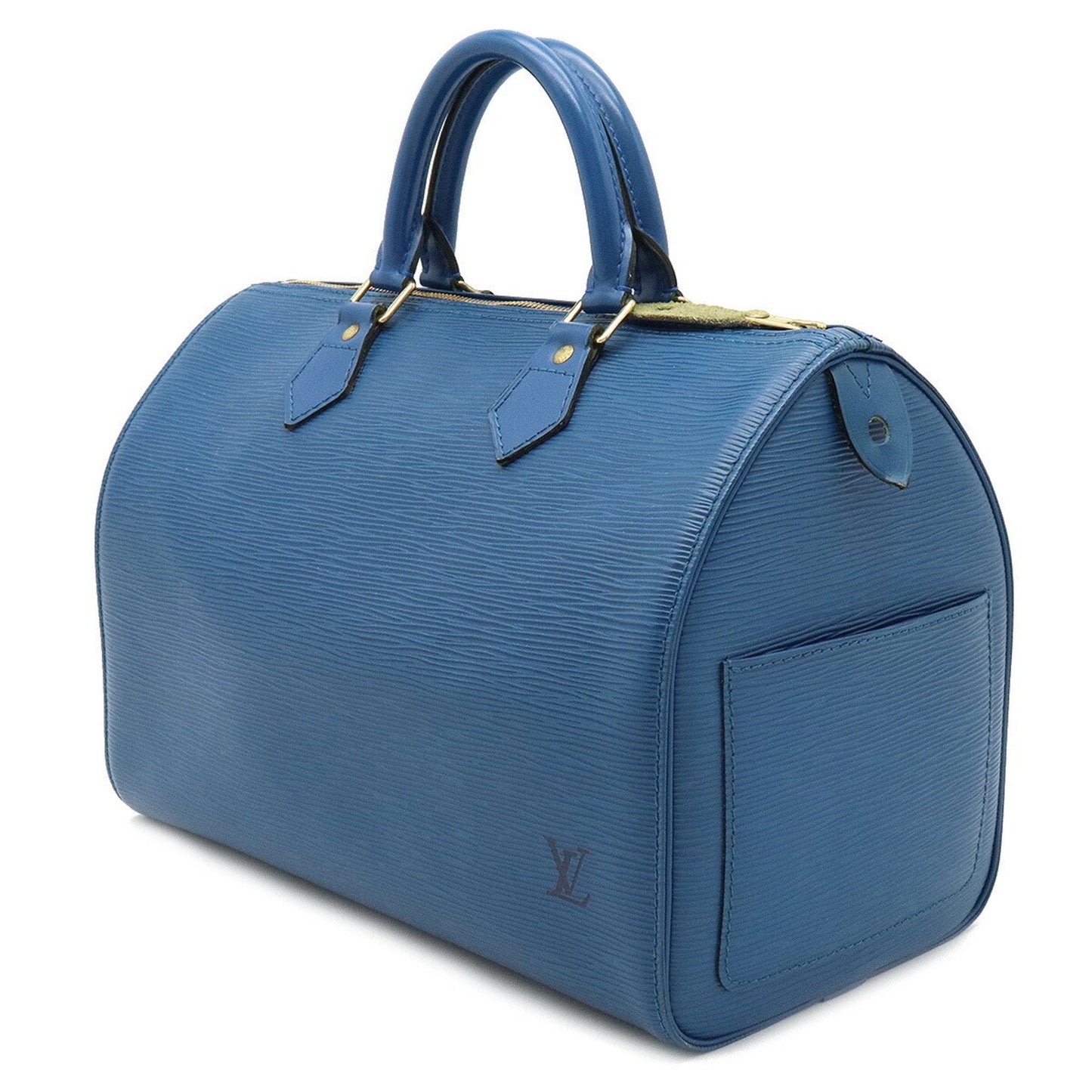 LOUIS VUITTON Epi Speedy 30 Handbag Boston Bag Leather Toledo Blue M43005
