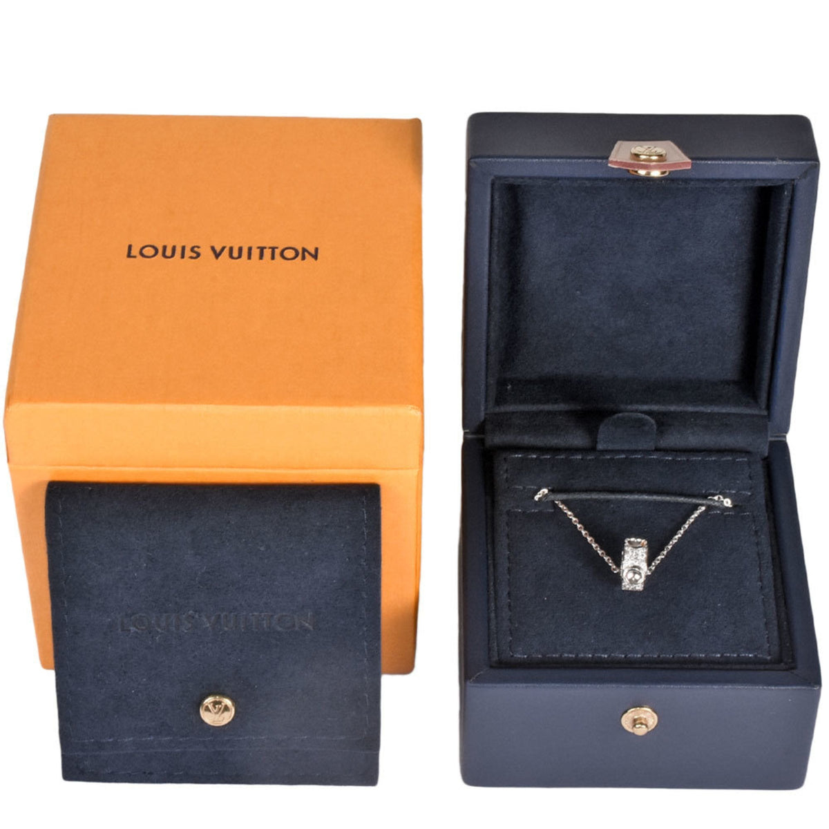 LOUIS VUITTON Pendantif Empreinte Necklace Diamond K18WG Pendant Q93127