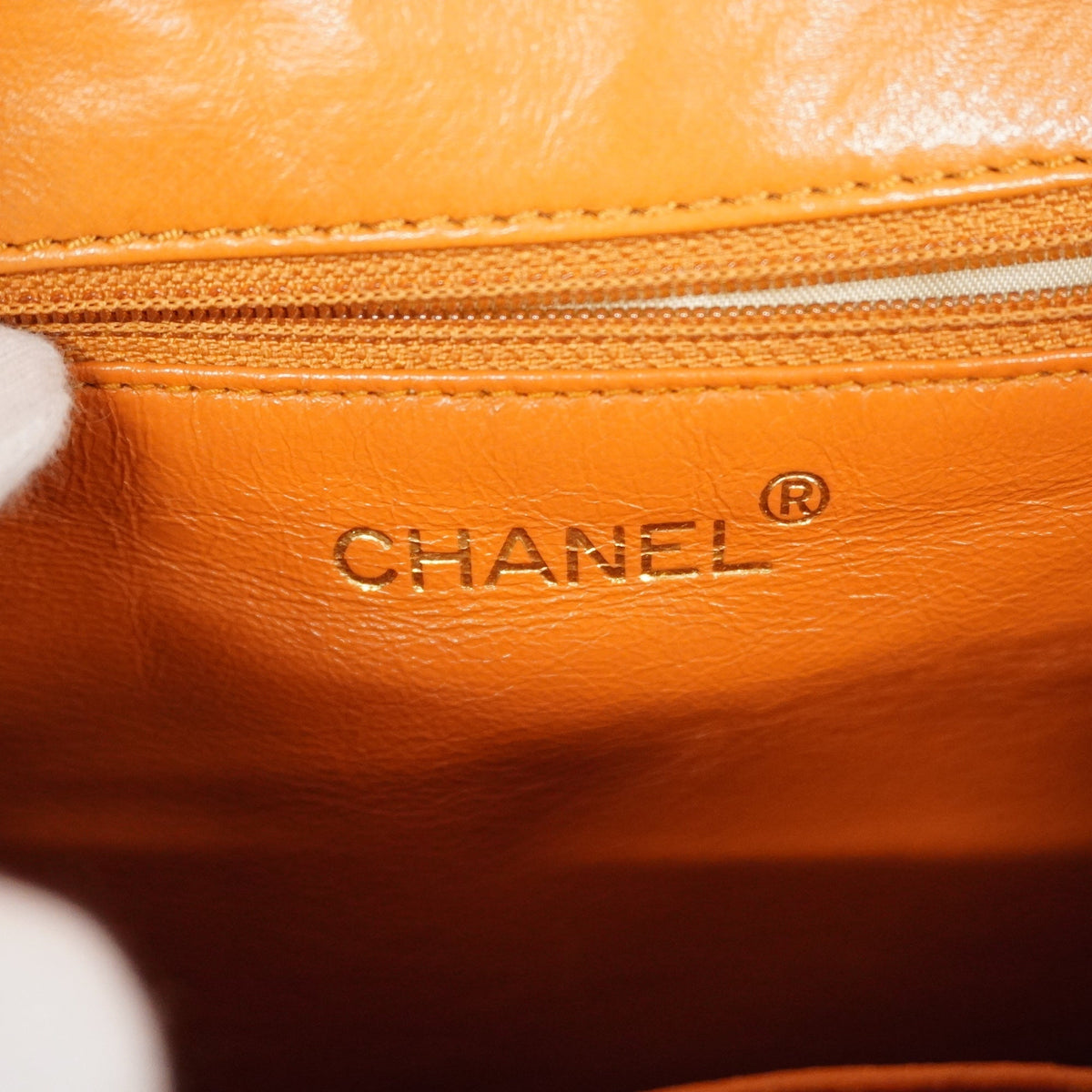 ChanelAuth  Matelasse Women's Leather HandBag Orange