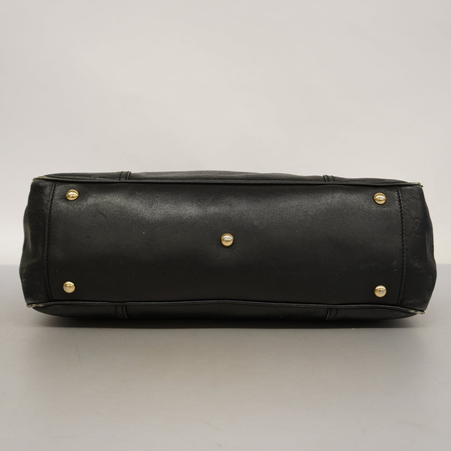 GUCCI ssima Princey 177052 Women's Leather Tote Bag Black