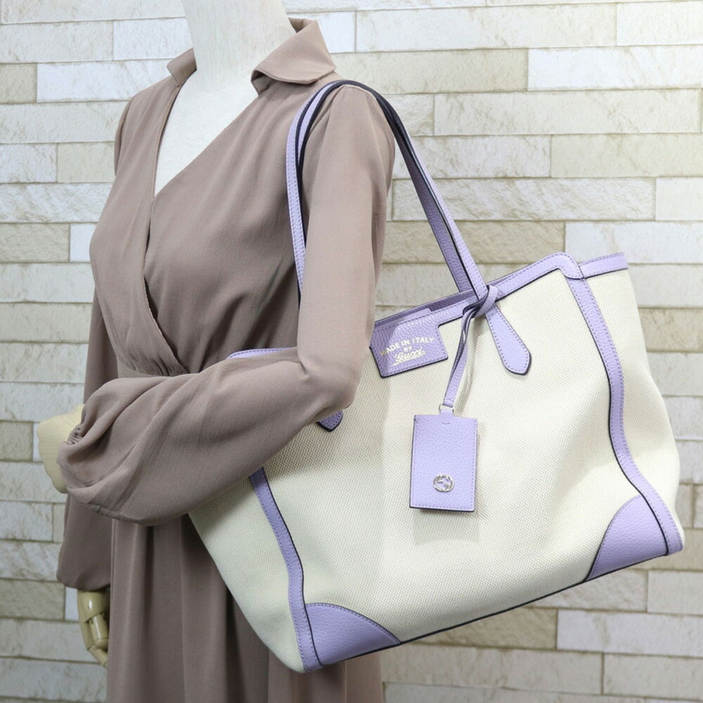 Gucci Daily Beige Canvas Shoulder Bag Tote Bag