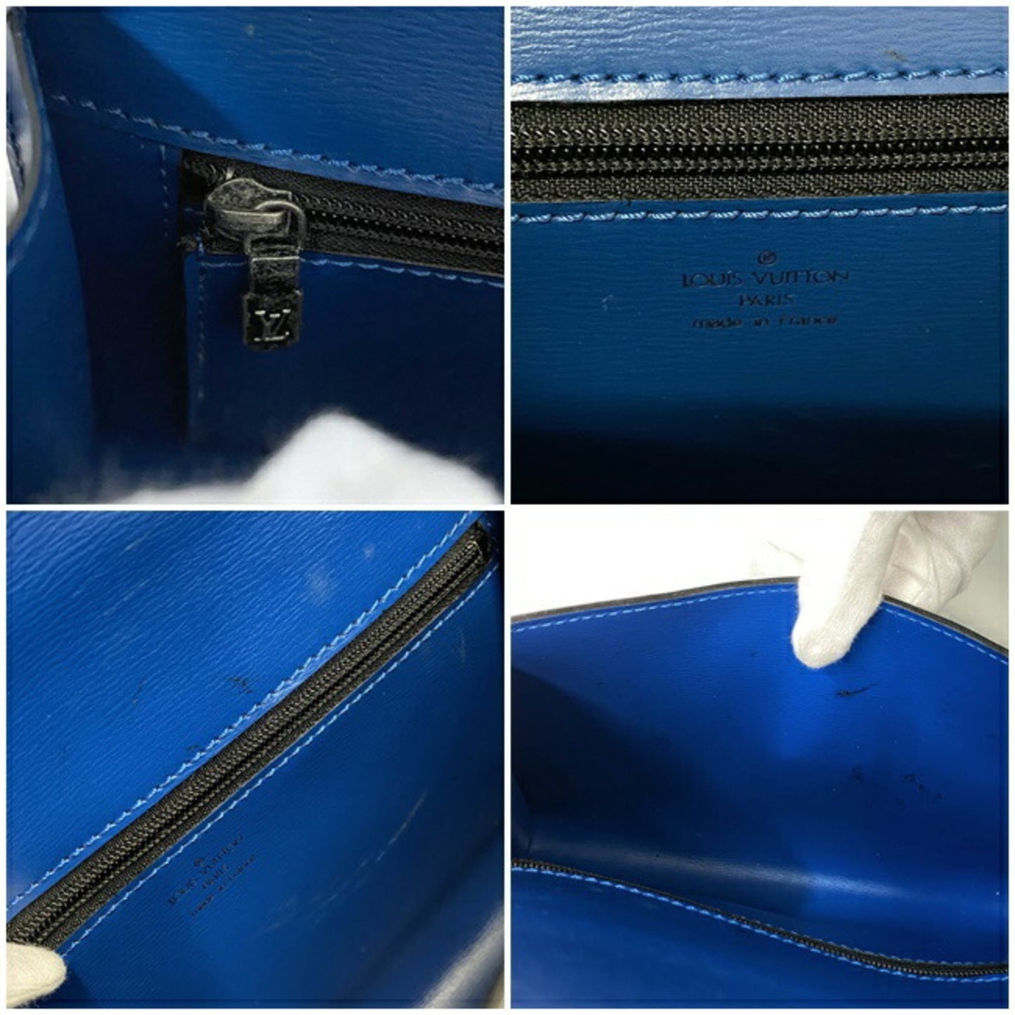 Louis Vuitton Shoulder Bag Arche Blue Toledo Epi M57575 Leather MI0965 LOUIS VUITTON Flap Turn Lock Clutch