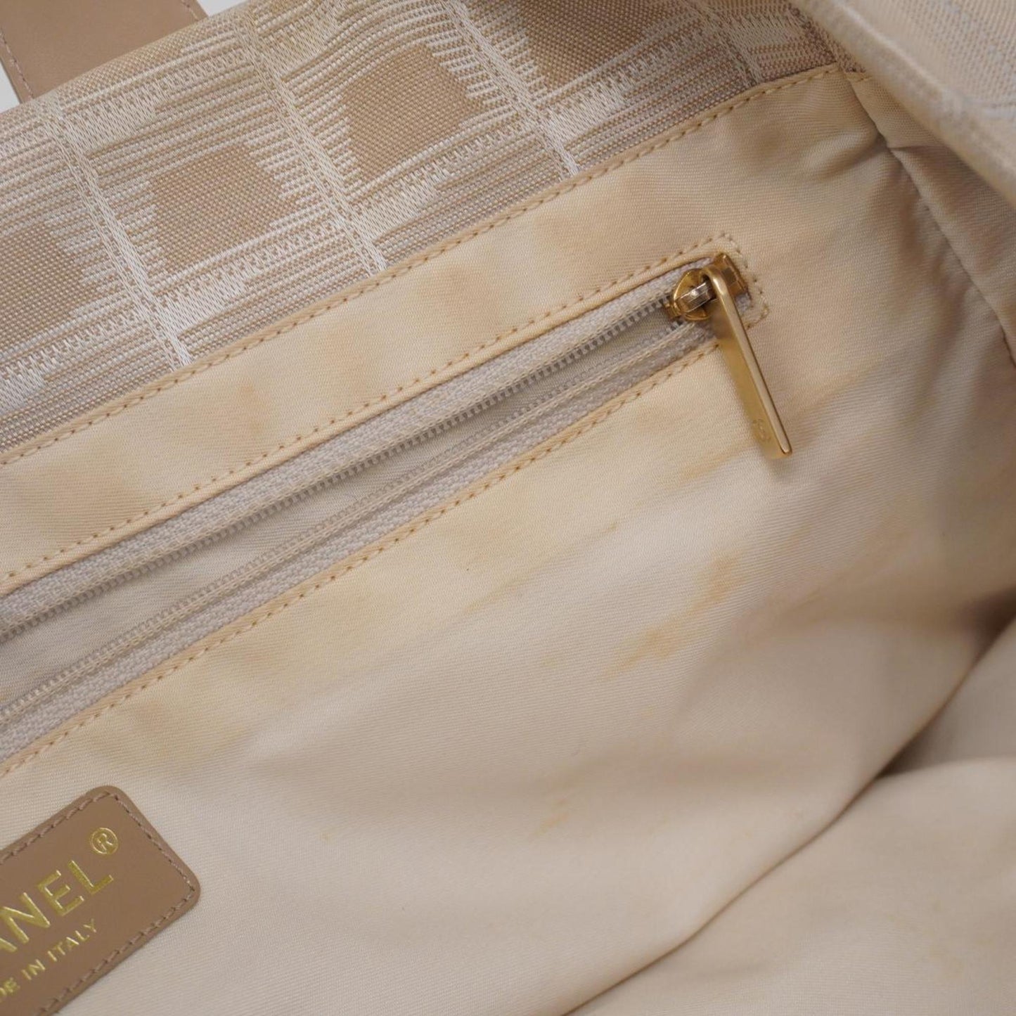 Chanel Tote Bag New Travel Nylon Beige Women's