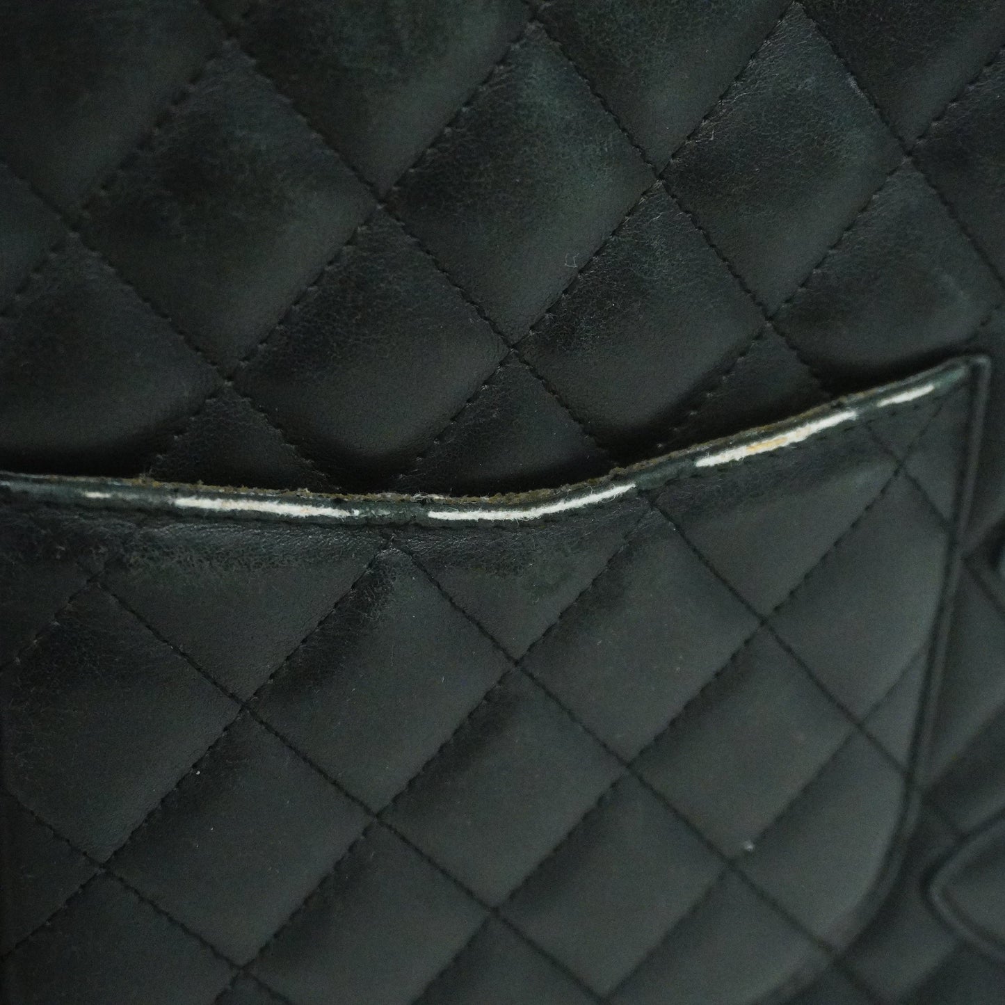 ChanelAuth  Ligne Cambon Tote Bag Lambskin Women's Leather Shoulder Bag