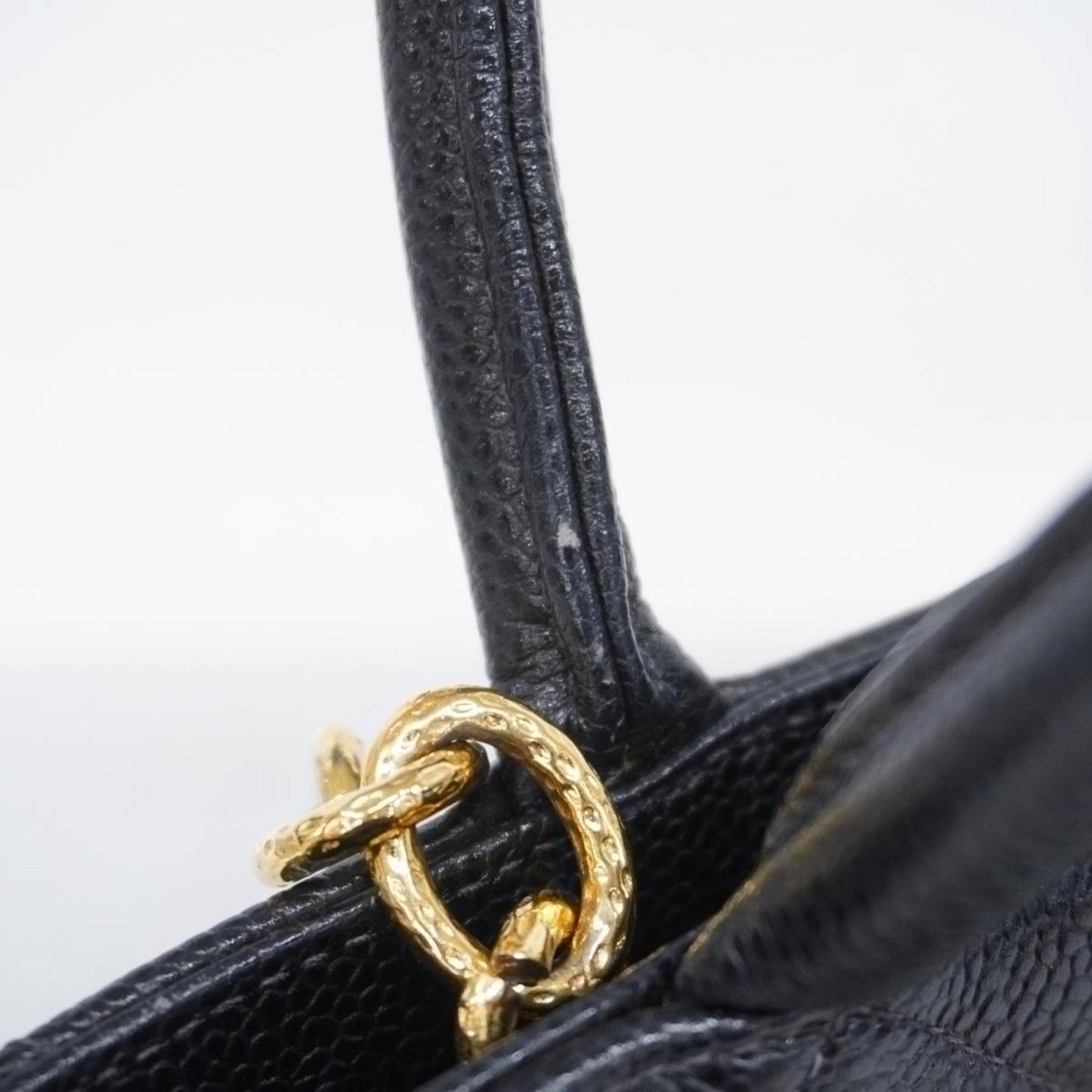 Chanel Tote Bag Reproduction Caviar Skin Black Women's