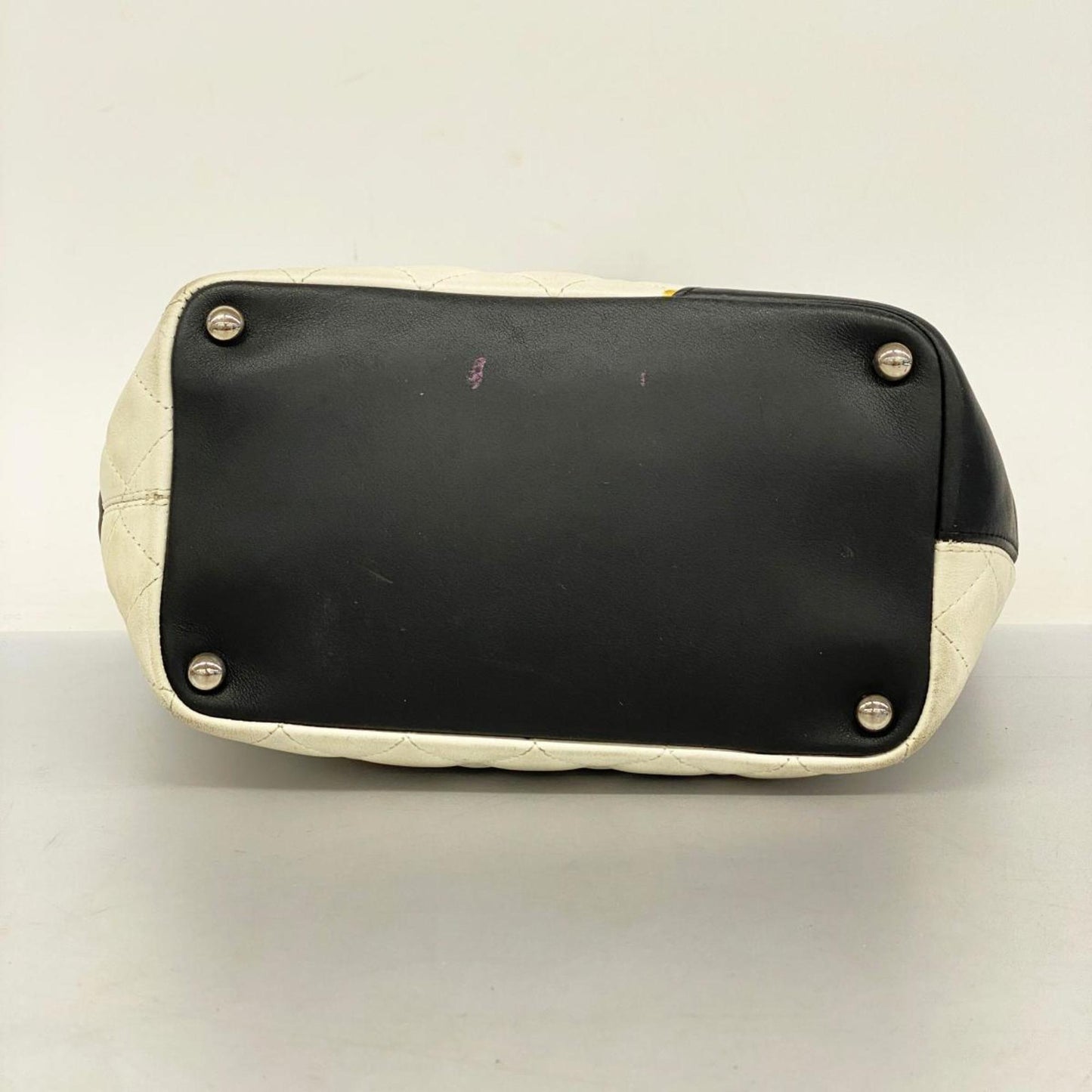 Chanel Tote Bag Cambon Lambskin White Women's