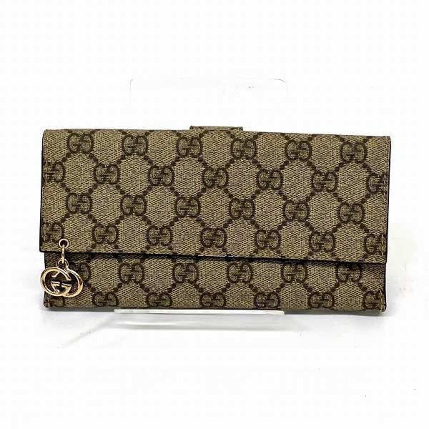 Gucci Beige Brown Pvc Leather Long Wallet (Bi-Fold) ()