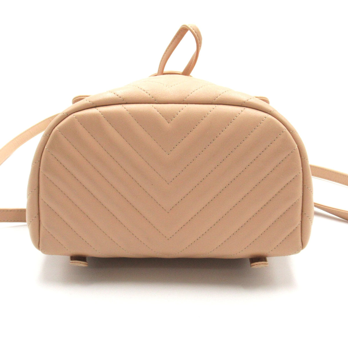 CHANEL V-stitch Rucksack Beige leather