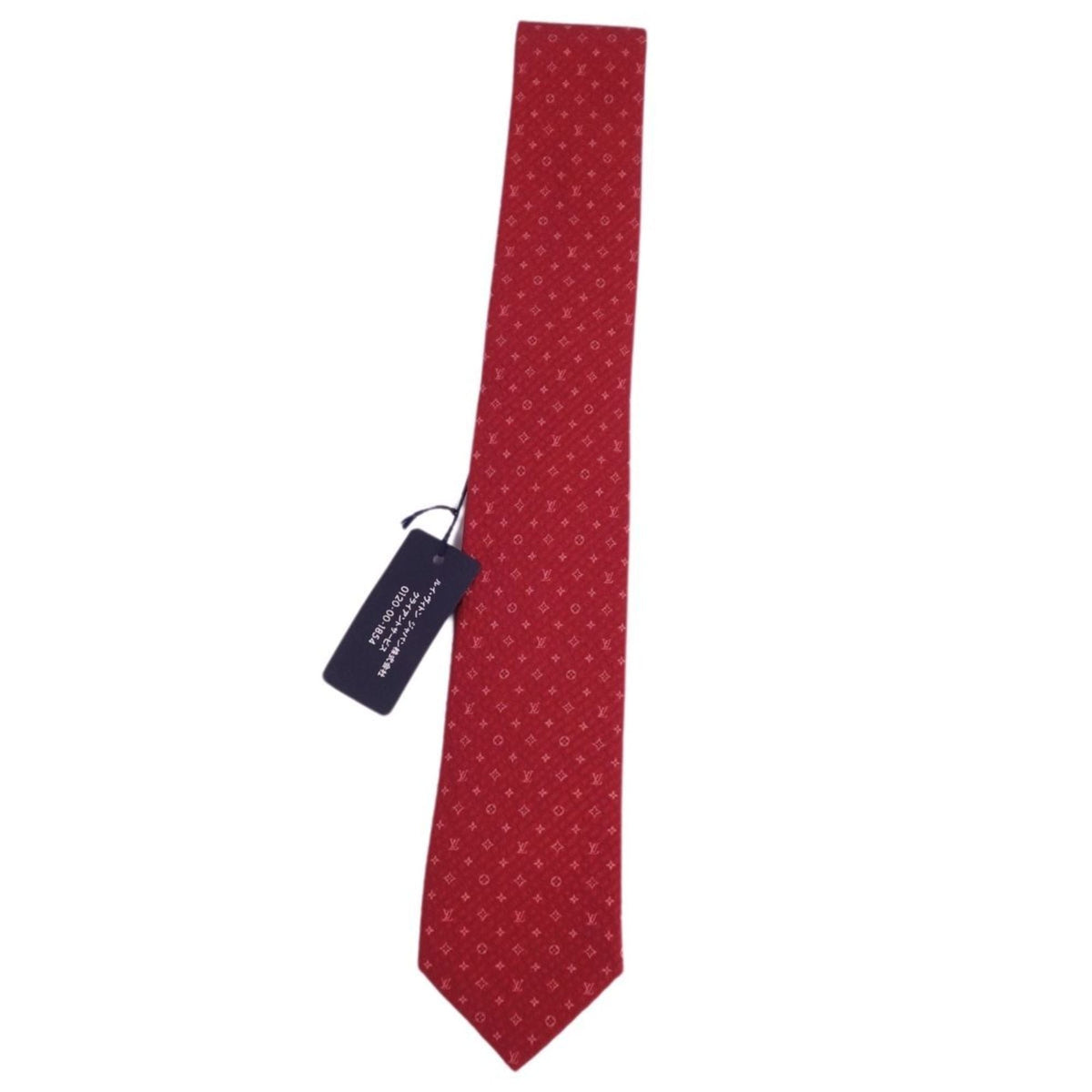 LOUIS VUITTON Necktie Monogram 100% Silk Men's Red