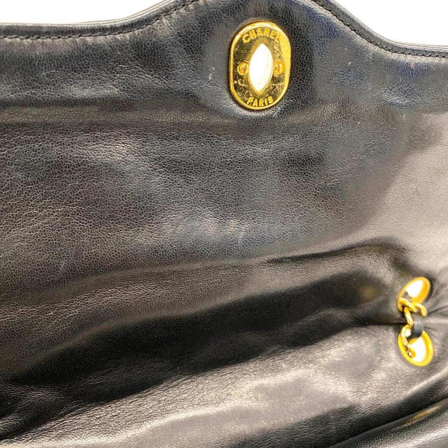 Chanel Shoulder Bag Matelasse Paris Limited W Flap Chain Lambskin Black Women's