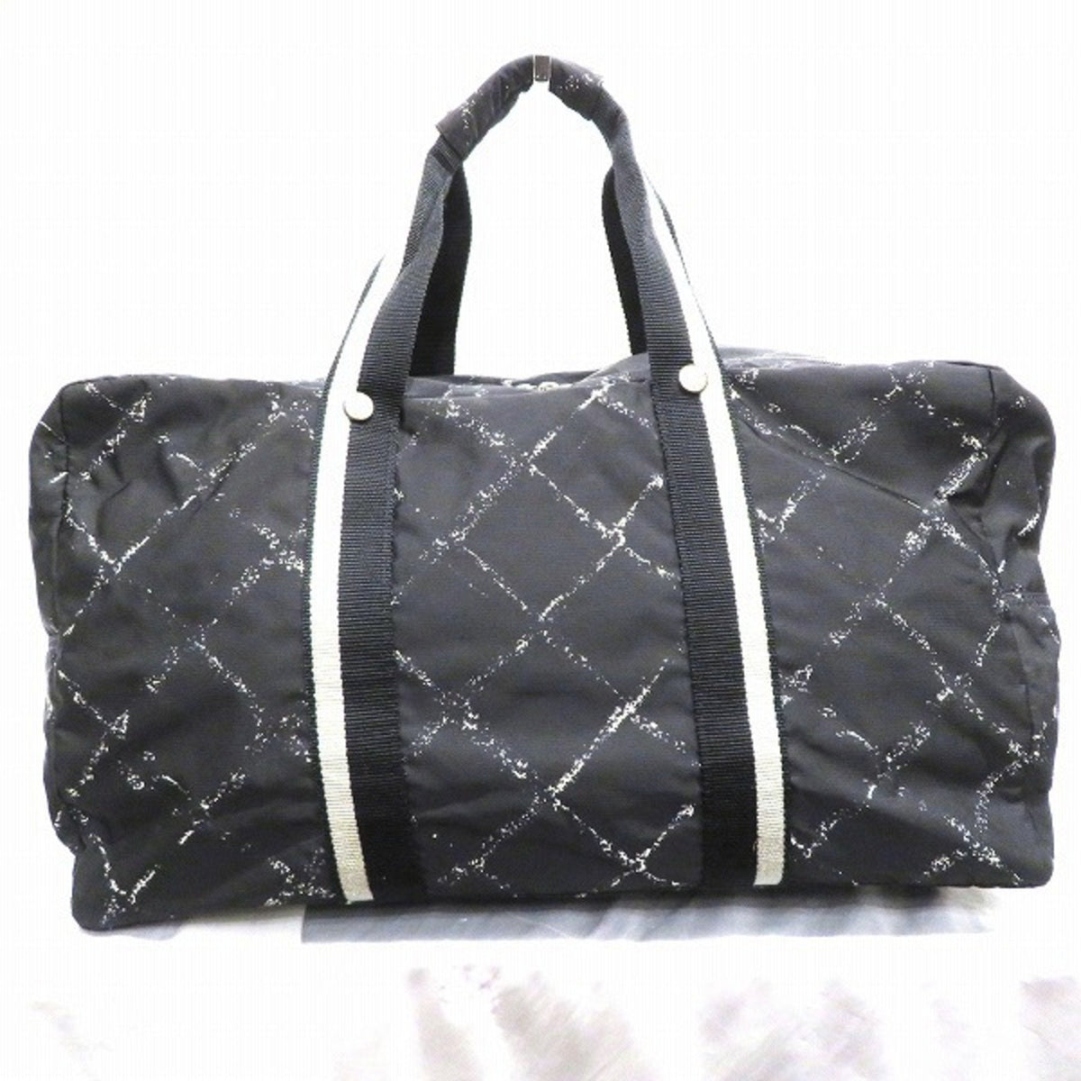 CHANEL old travel line nylon bag Boston