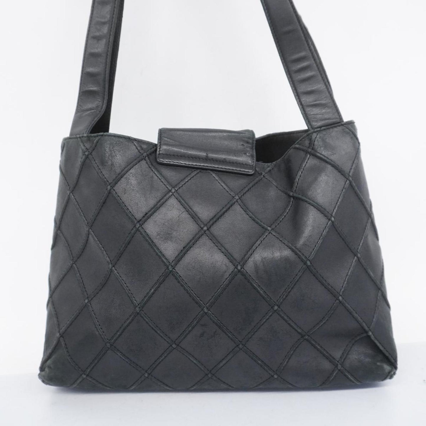 Chanel Shoulder Bag Bicolor Lambskin Black Women's