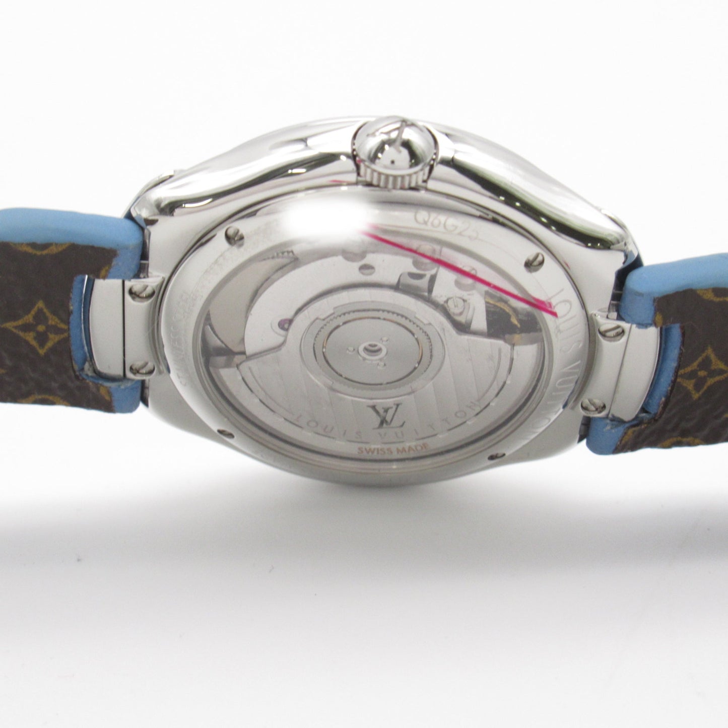 LOUIS VUITTON Tambour Fifty Five Wrist Watch Wrist Watch Q6G25 Mechanical Automatic Silver Stainless Steel Leather b Q6G25