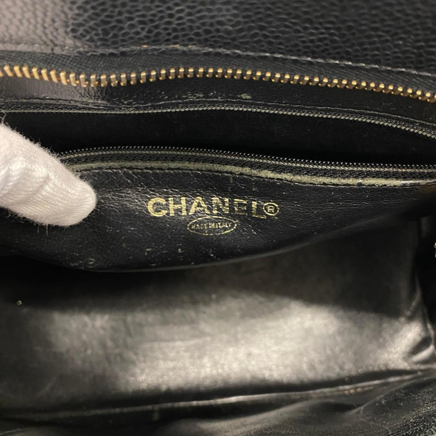 Chanel Tote Bag Reproduction Caviar Skin Black Women's