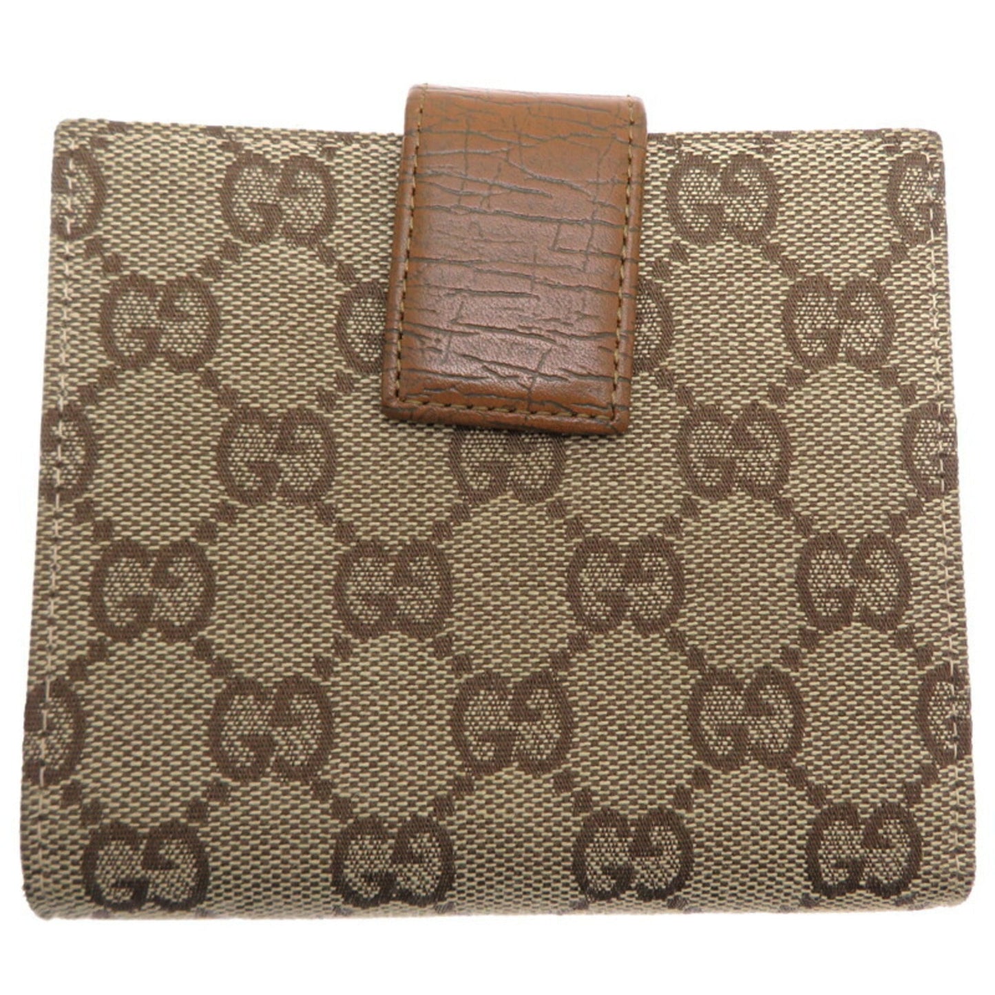 Gucci Brown Gg Canvas Leather Wallet (Bi-Fold)