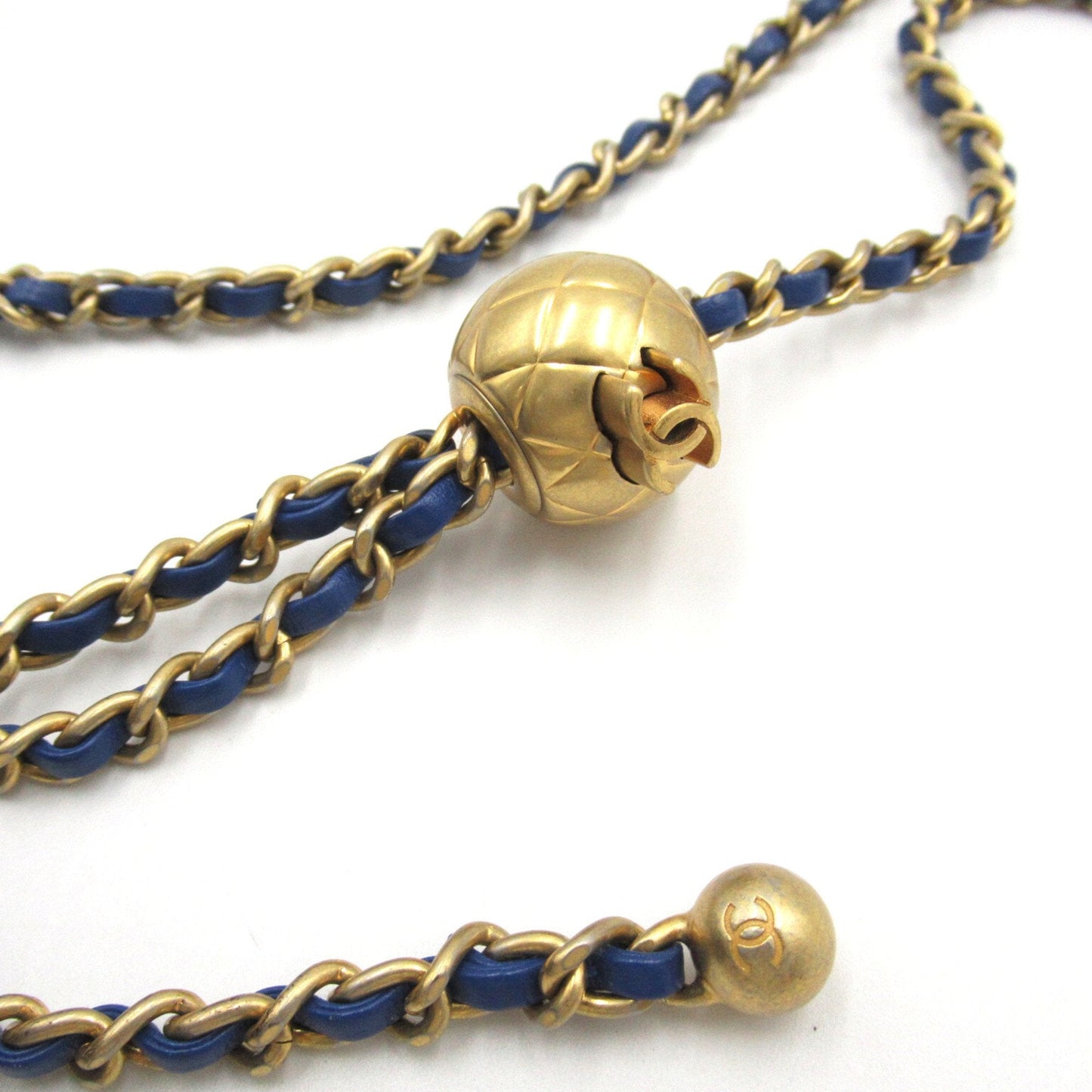 CHANEL Mini Materasse Chain Shoulder Blue Lambskin (sheep leather) AS1787