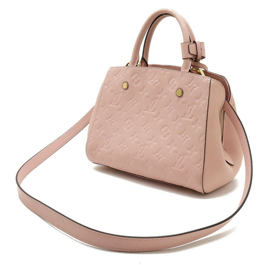 LOUIS VUITTON Monogram Empreinte Montaigne BB Handbag Shoulder Bag Rose Ballerine Pink M41199