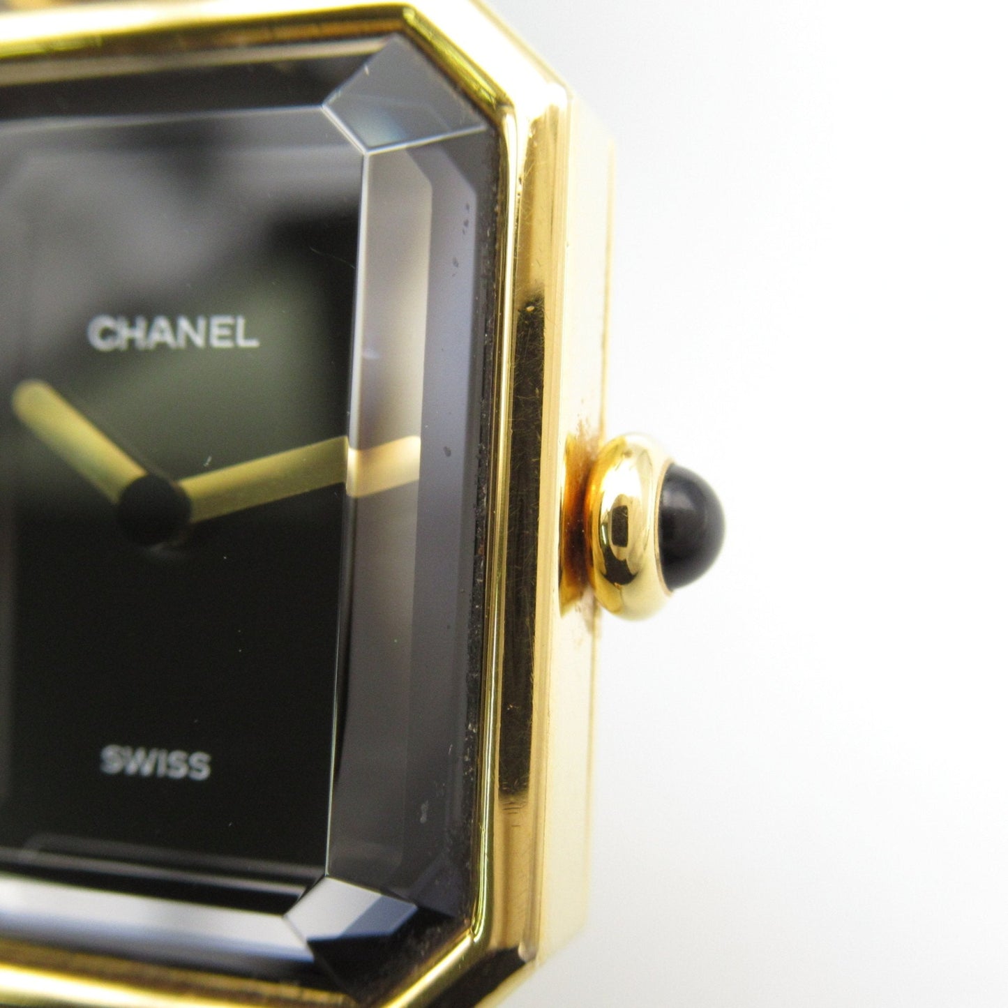 CHANEL Premiere S Wrist Watch H0001 Quartz Black Gold Plated Leather belt H0001