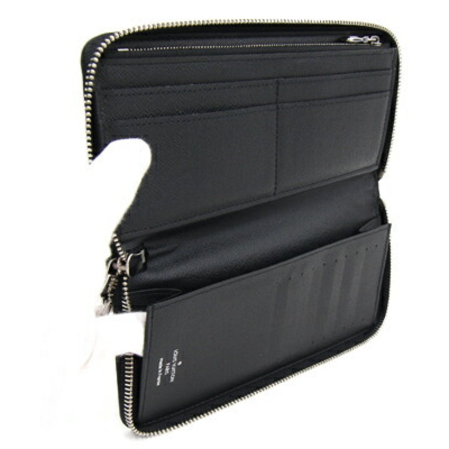 LOUIS VUITTON Round Long Wallet Taiga Zippy Vertical M30503 Noir Men's