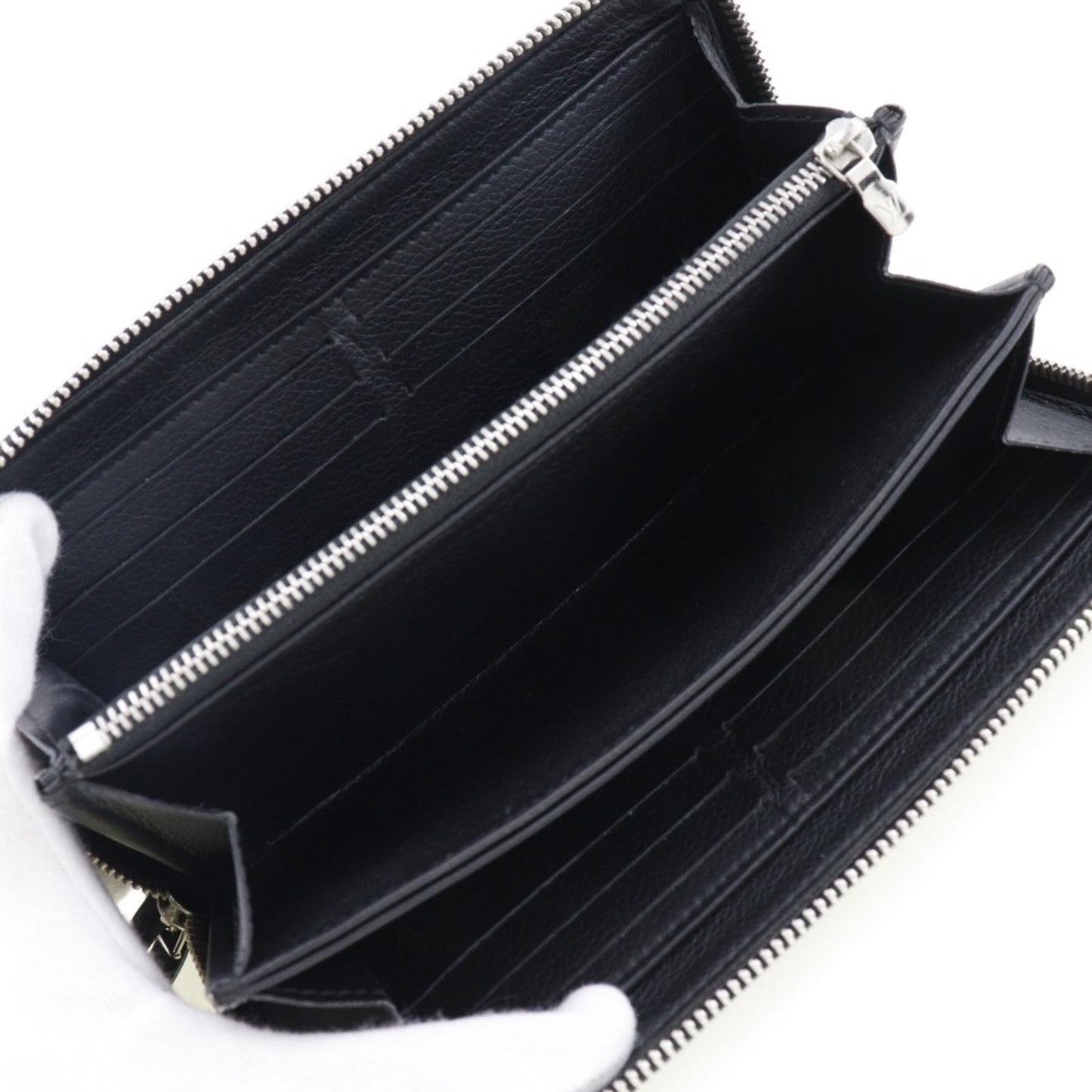 LOUIS VUITTON Portefeuille Lock Me Long Wallet Zippy Leather Black UB3168 Ladies