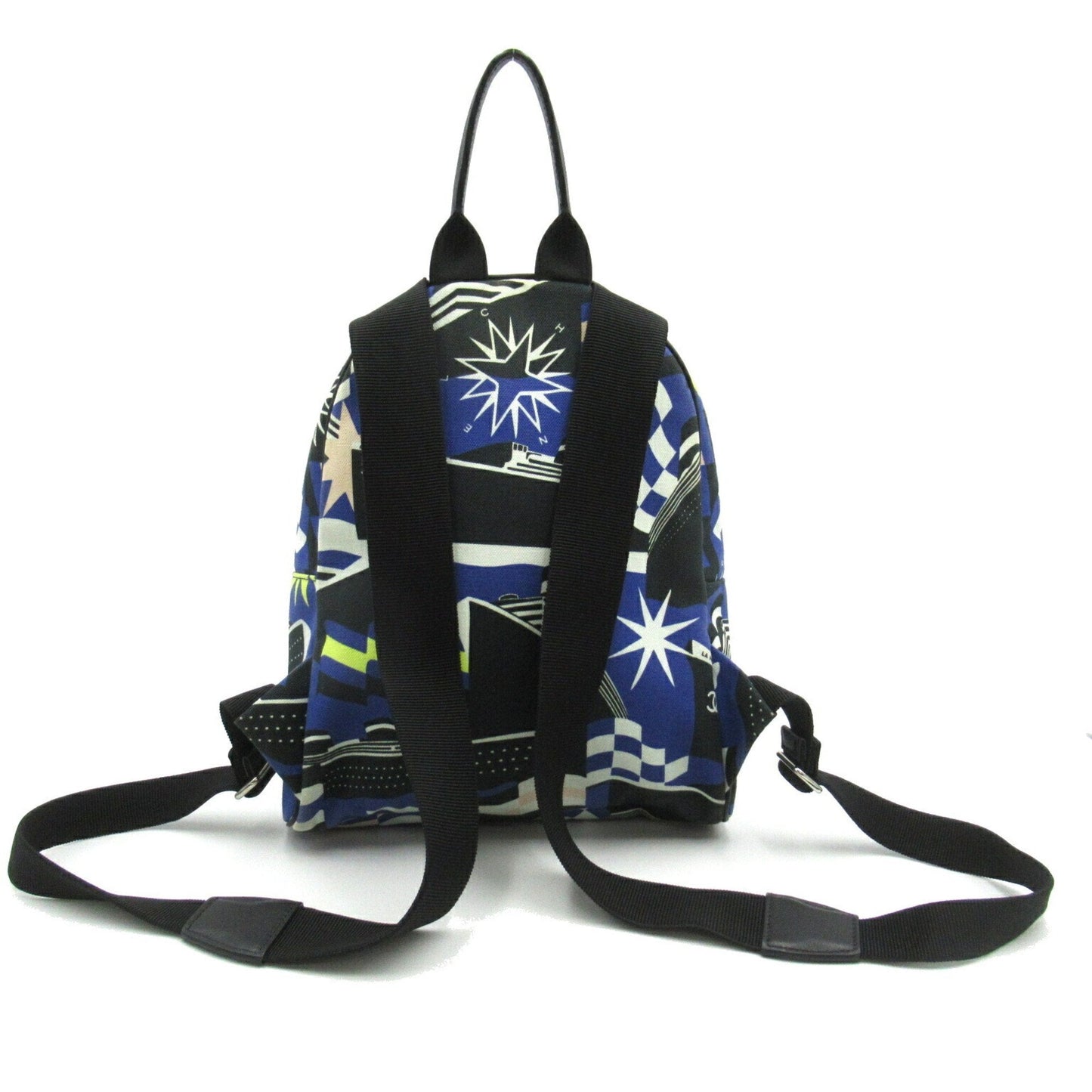 CHANEL Cruise Line Backpack Rucksack Bag Canvas Women's Blue Black