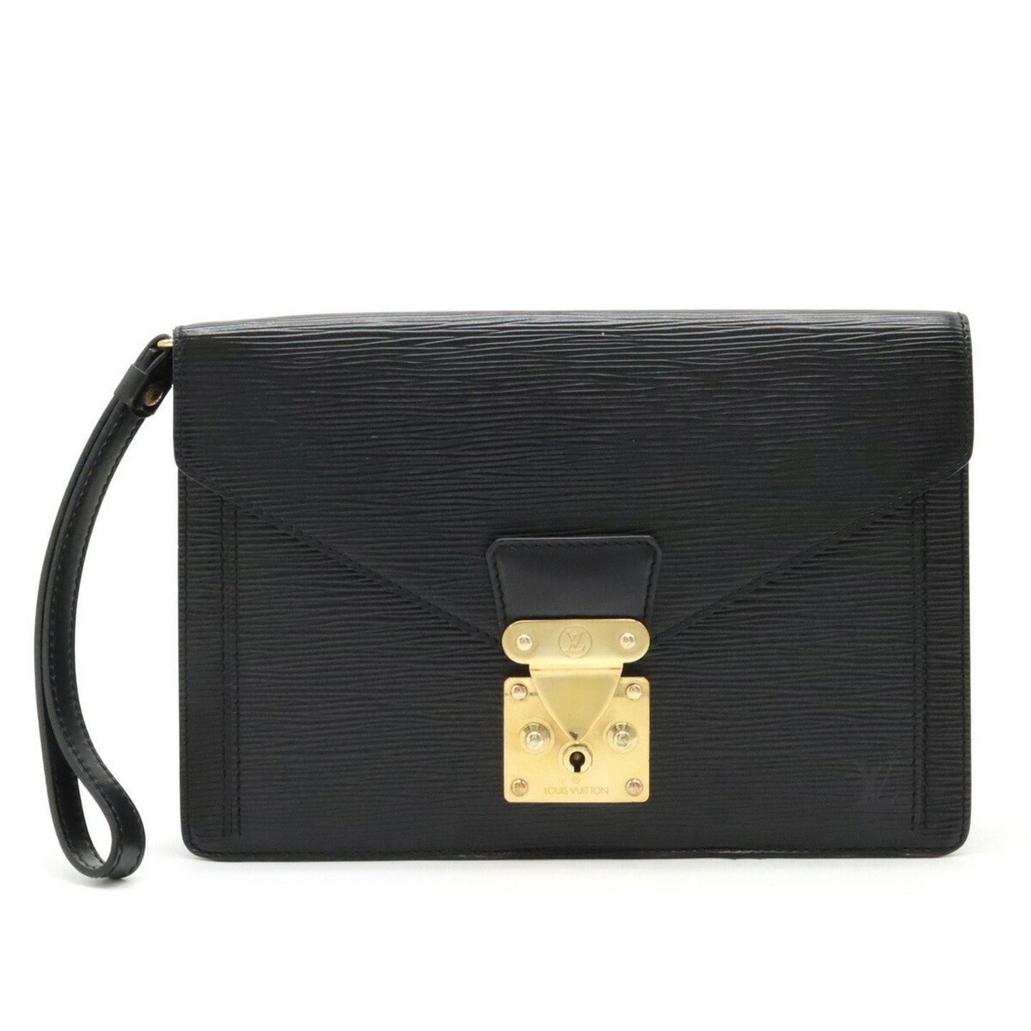LOUIS VUITTON Epi Pochette Serie Dragonne Second Bag Noir Black Key Missing M52612