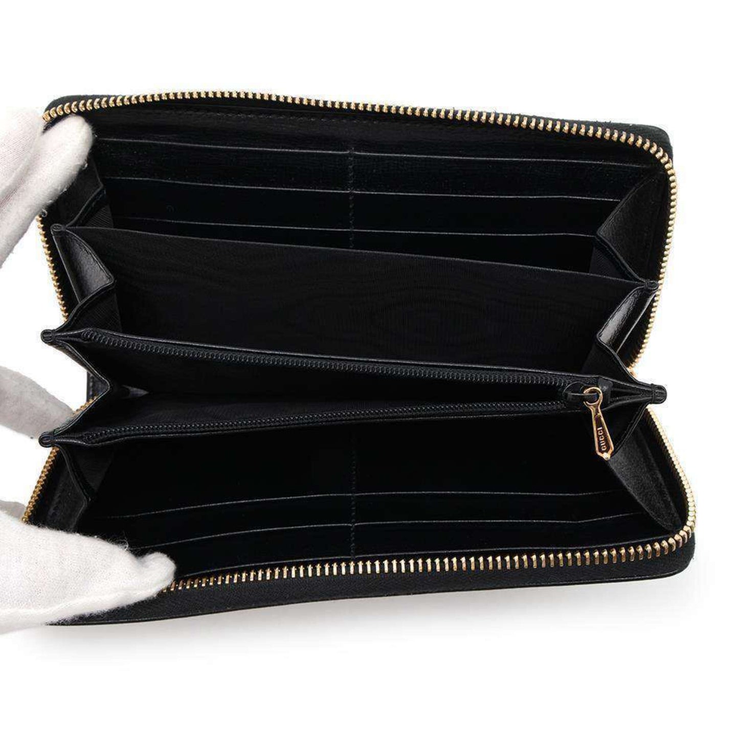 Gucci Black Leather Long Wallet (Bi-Fold)