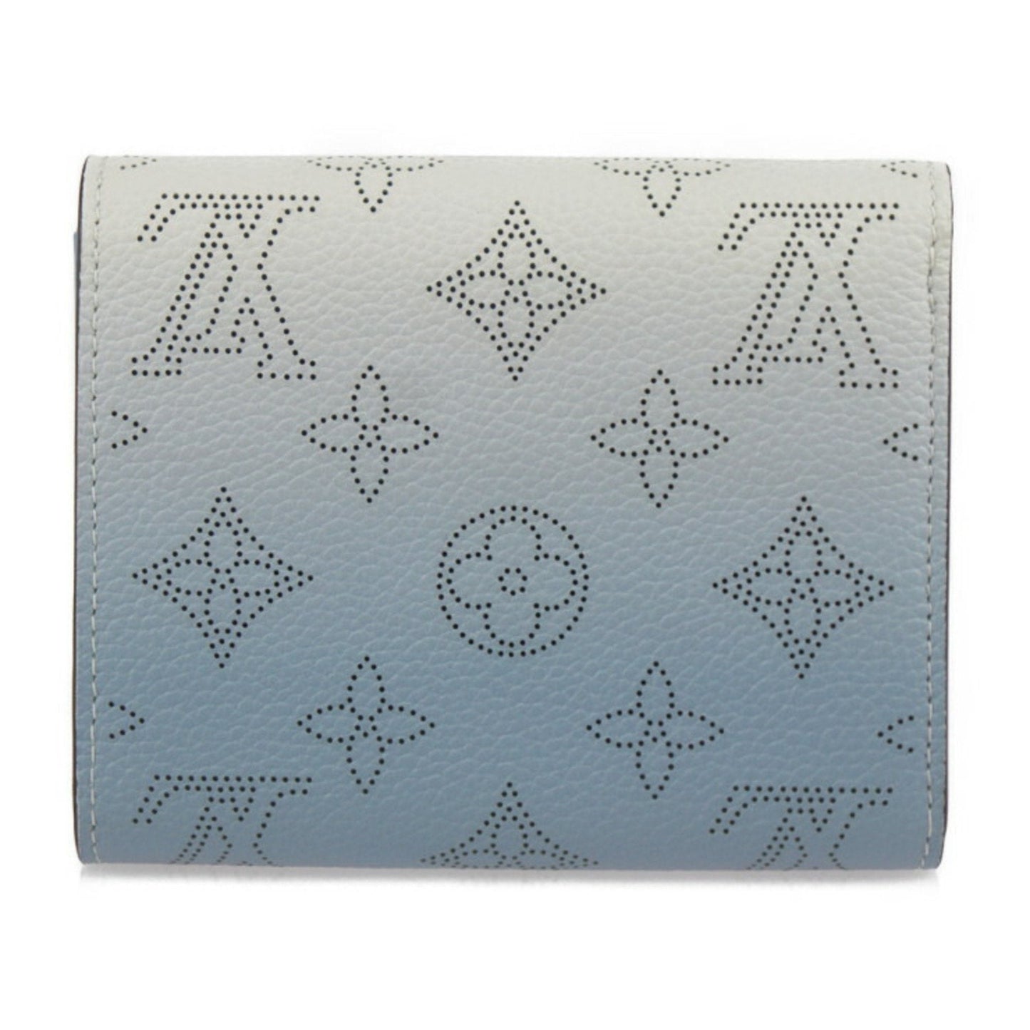 LOUIS VUITTON Portefeuille Iris Compact Monogram Mahina Bifold Wallet M80492 Leather Blue Gradation Silver Metal Fittings