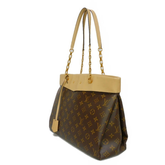 LOUIS VUITTON Shoulder Bag Pallas Shopper LV Logo Flower Beige Monogram Dune M41580 Women's