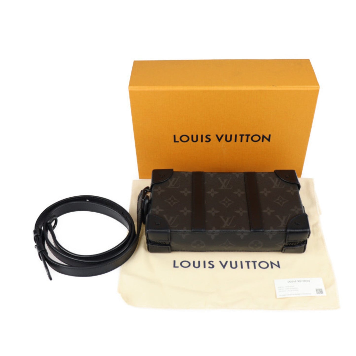 LOUIS VUITTON Soft Trunk Wallet Shoulder Bag M69838 Monogram Eclipse Leather Black Pochette 2WAY Clutch Second Vuitton