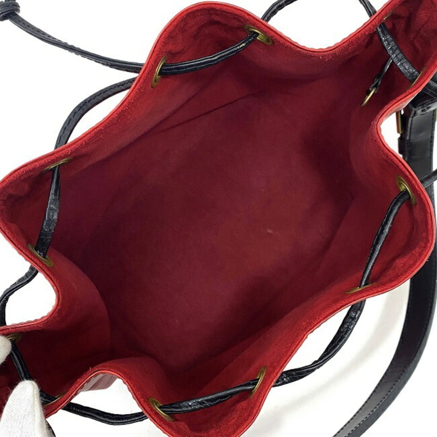 Louis Vuitton Petit Noe Red Black Epi M44172 Leather AK0965 LOUIS VUITTON Shoulder Bag One Two Tone Ladies